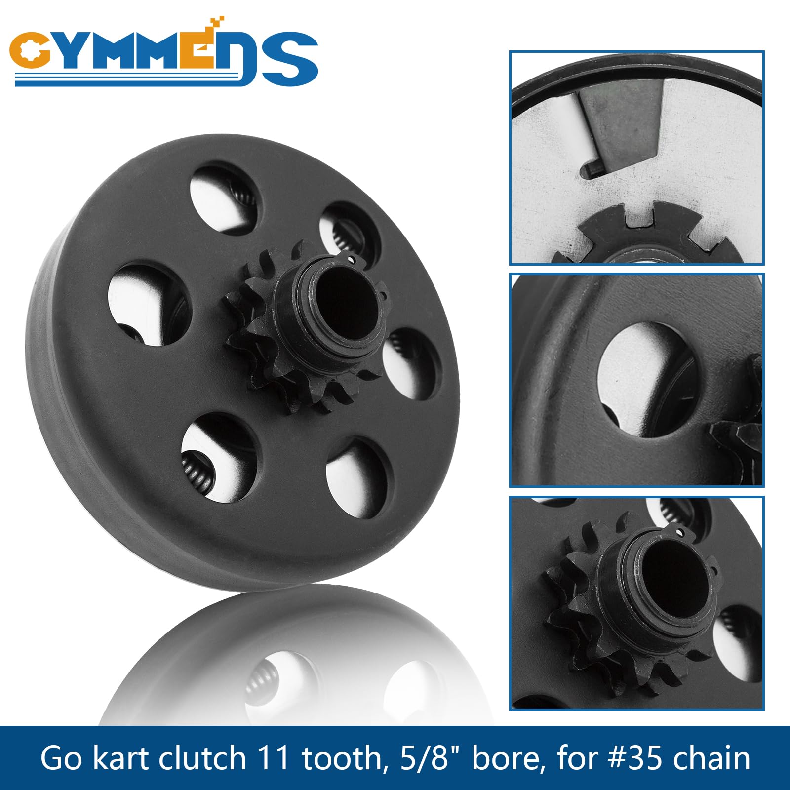 Gymmeds 5/8'' Bore Centrifugal Clutch 5/8'' Bore 11 Tooth For #35 Chain, Go Kart Clutch. Perfect For Minibike, Go Kart, Lawnmowe