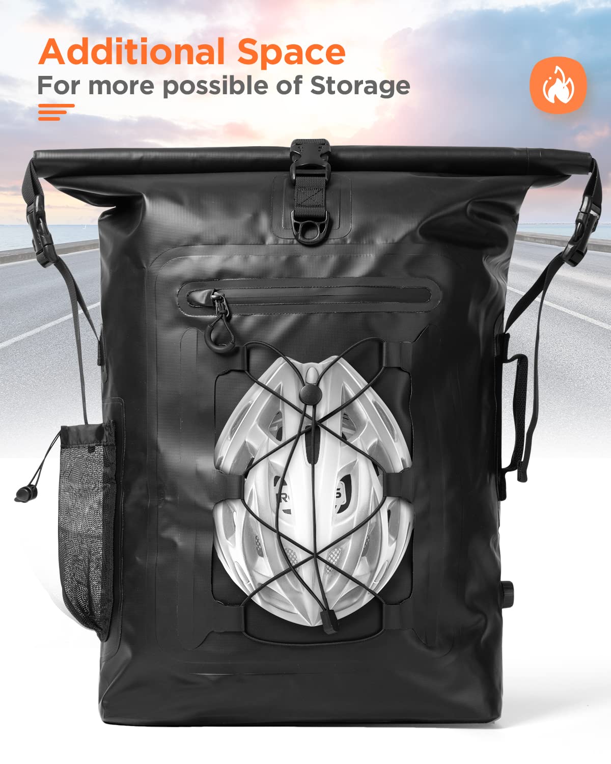 Grapelet Motorcycle Sissy Bar Bag Waterproof Motorcycle Backpack Tail Bags Travel Saddlebags 35L Duffle Bags PVC 500D Waterproof