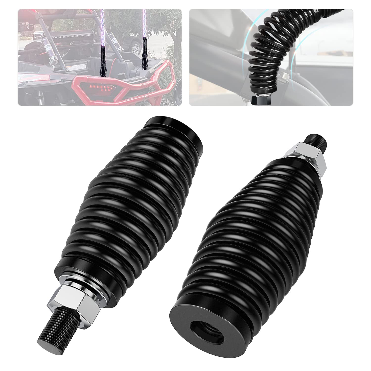 Nilight 2pcs Heavy Duty Barrel Spring Mounting Base for Whip Light ATV UTV RZR SXS Can Am Truck Jeep Off Road, 2 Years Warranty