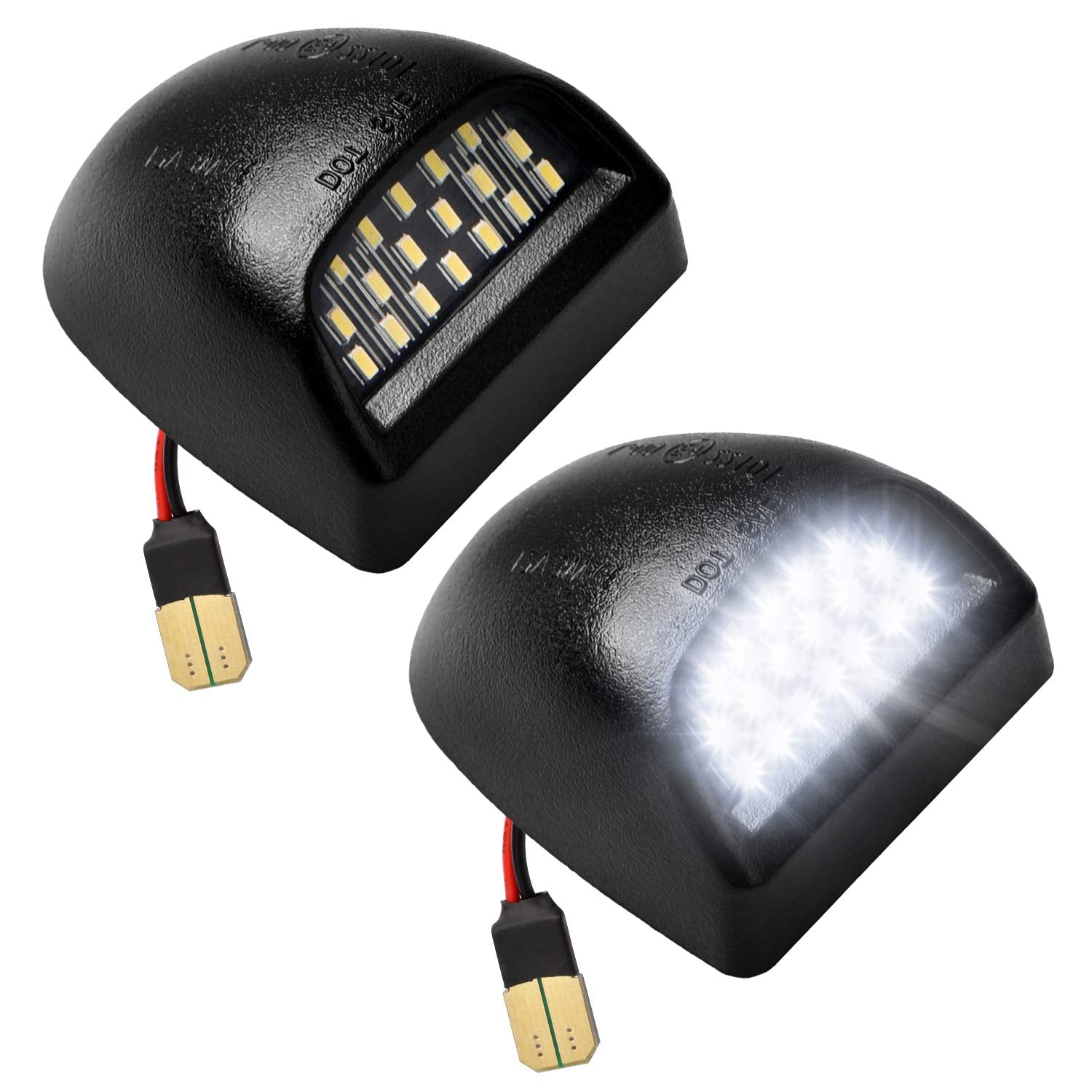 Lesauce Full Led License Plate Light Tag Lamp Assembly Replacement For Chevy Silverado 1500 2500 3500 Suburban Tahoe Gmc Sierra 