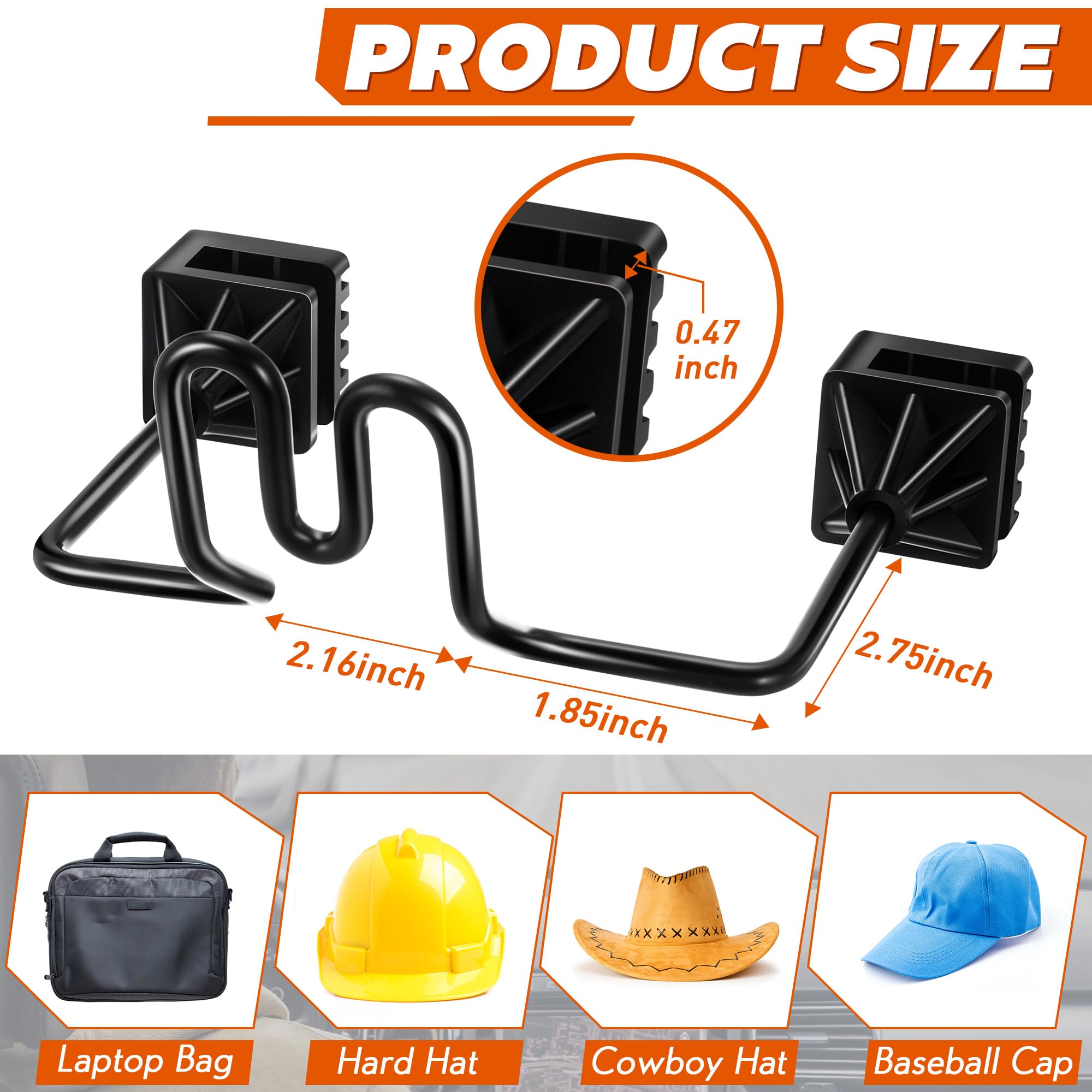 Feekoon 2 Pcs Hard Hat Holder For Truck Car Seat, Car Hat Holder For Truck Suv Car, Caps Clothes Cowboy Hat Holder Car Accessori
