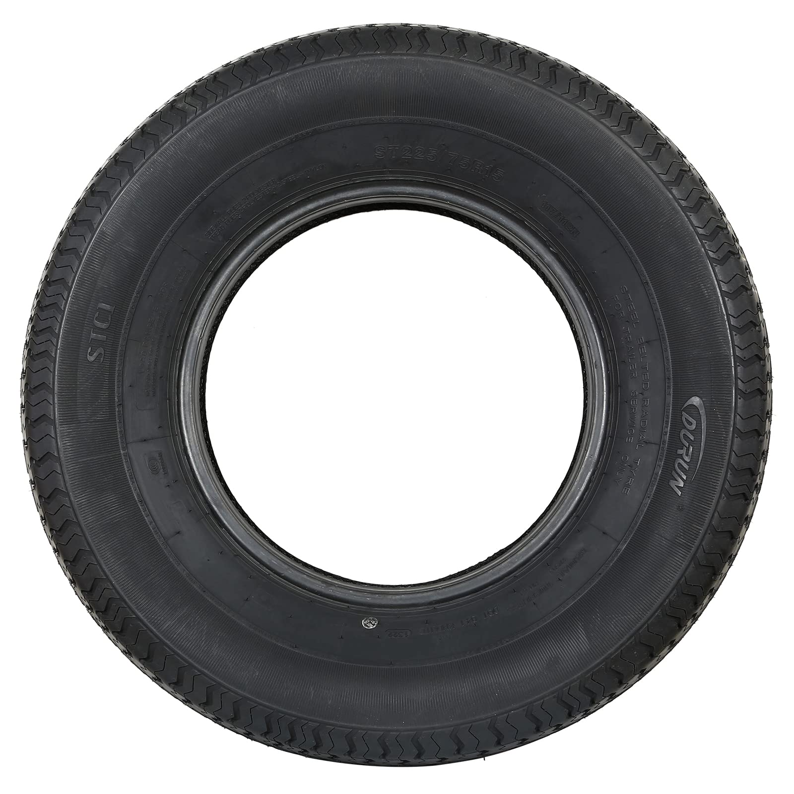 Set of 4 Durun ST225/75R15 Radial Trailer Tire, ST225-75R15 ST 225/75R15, 10 Ply Load Range E, 117N