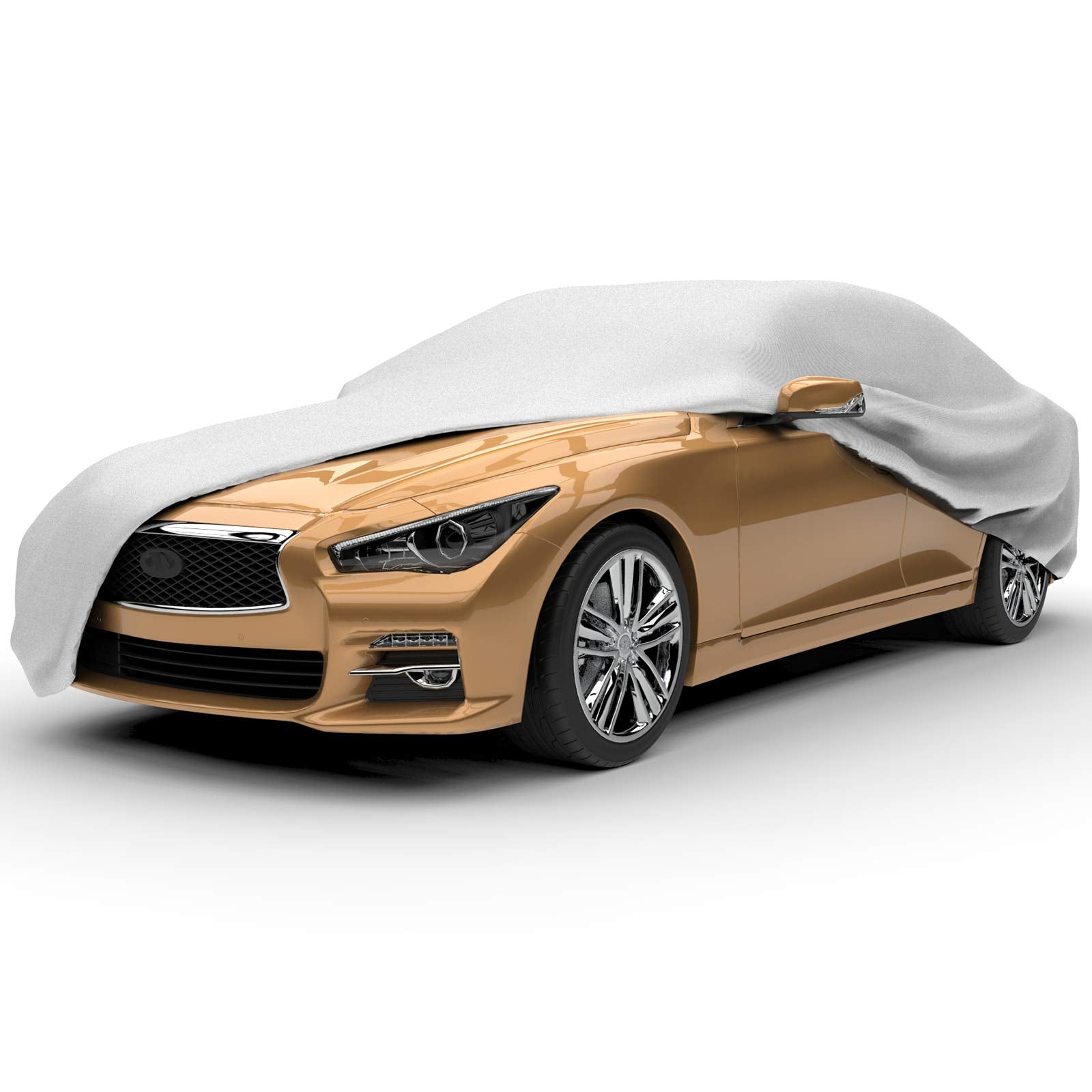 Budge Lite Car Cover Dirtproof, Scratch Resistant, Breathable, Dustproof, Car Cover Fits Sedans up to 200'', Gray