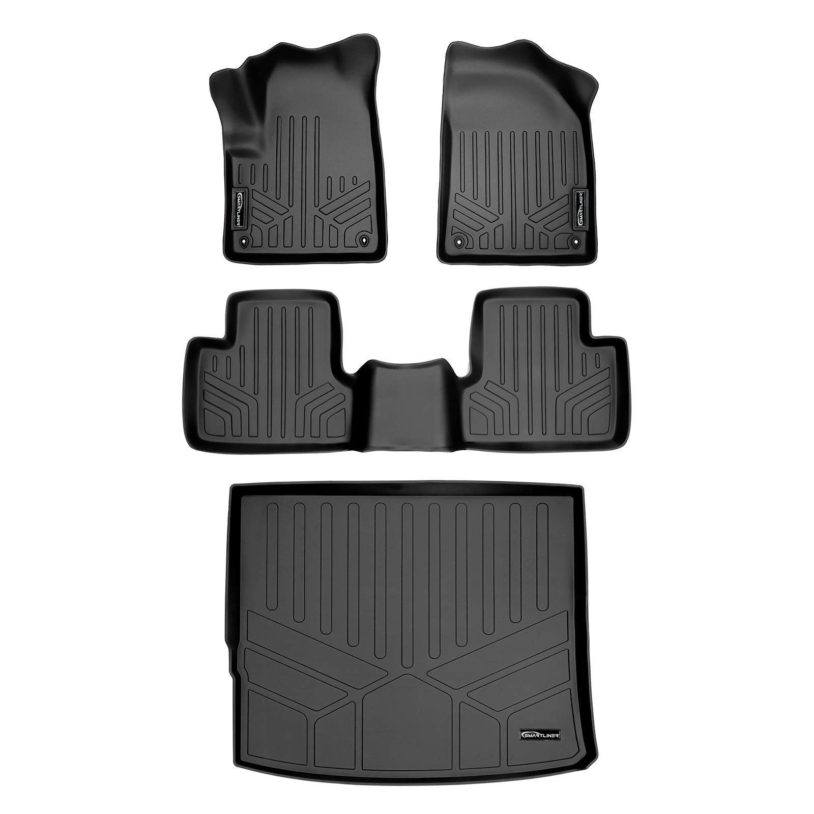 MAXLINER Custom Fit Floor Mats and Cargo Liner Set Black Compatible with 2014-2022 Jeep Cherokee - All Models