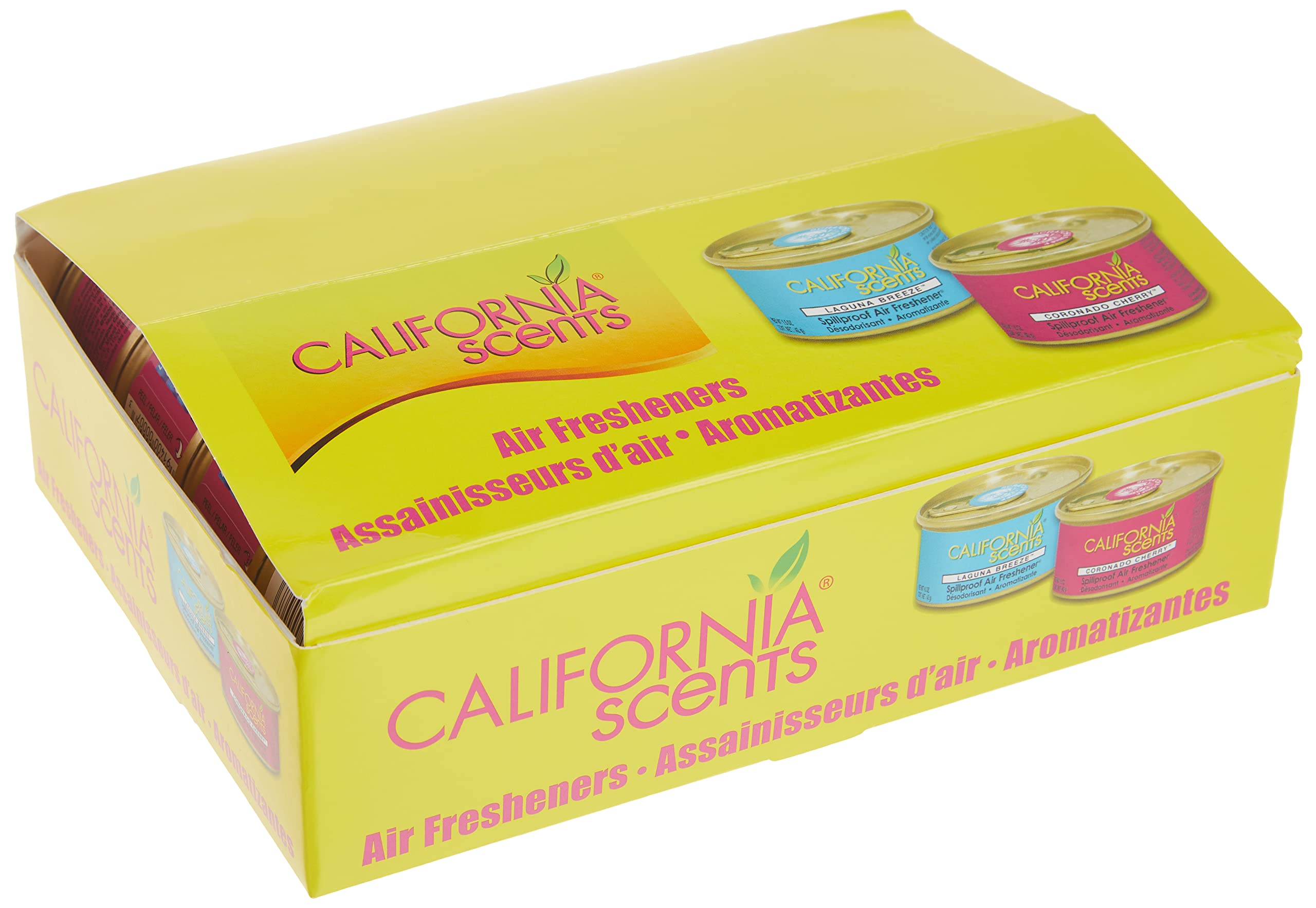 California Scents Can Air Freshener Set of 12, Spillproof, 1.5 Oz Each, Coronado Cherry, Fresh & Bold, Ideal for Home & Car