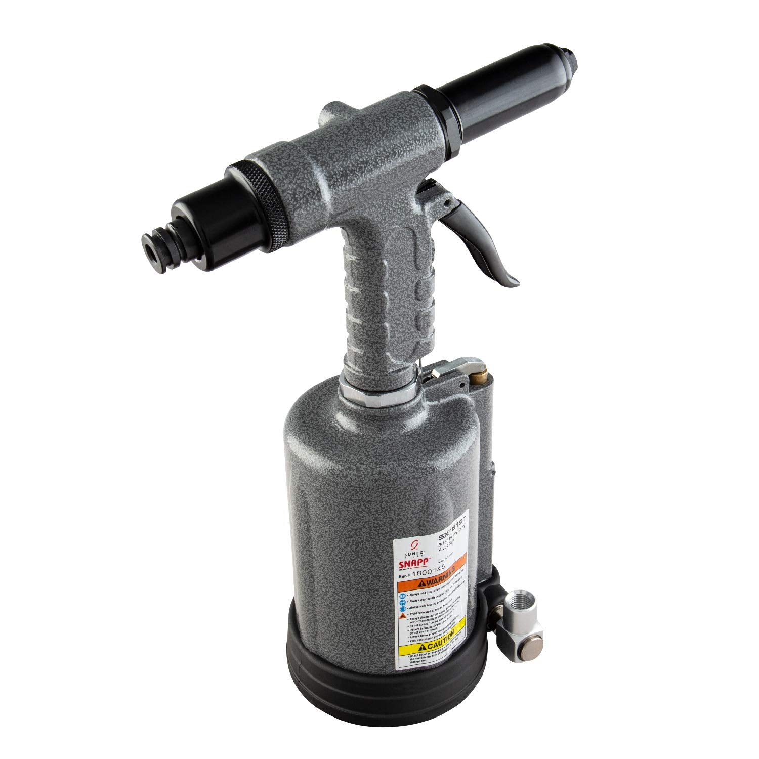 Sunex Tools Sx1819T, Heavy Duty Rivet Gun, Sets 3/16 And  Rivets, 3690 Lbs Traction Power, Nose Pieces Included, Forged Aluminum