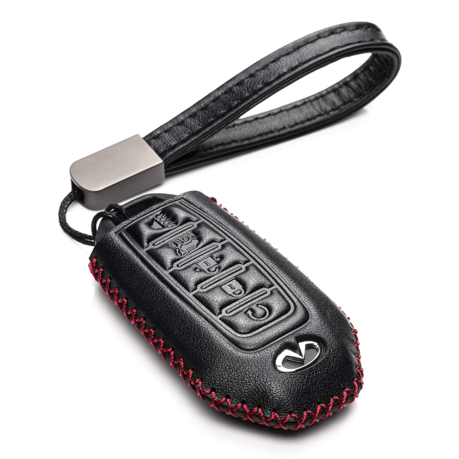 Vitodeco Leather Smart Key Fob Case Cover Protector Compatible for 2018-2023 Infiniti QX60, QX50, 2022-2023 Infiniti Q50, Q60, 2