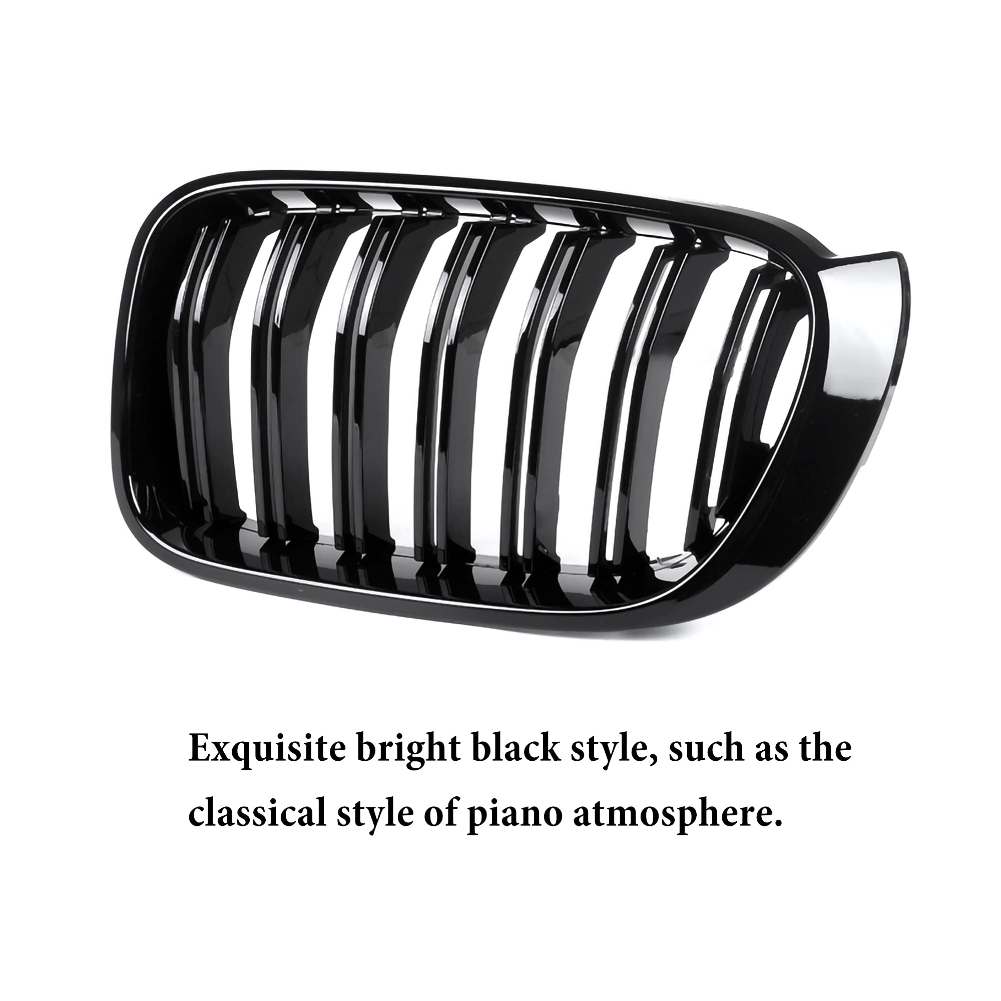 F25 Grille, ABS Front Replacement Kidney Grill for X3 Series F25 2015-2017 X4 Series F26 Gloss Black