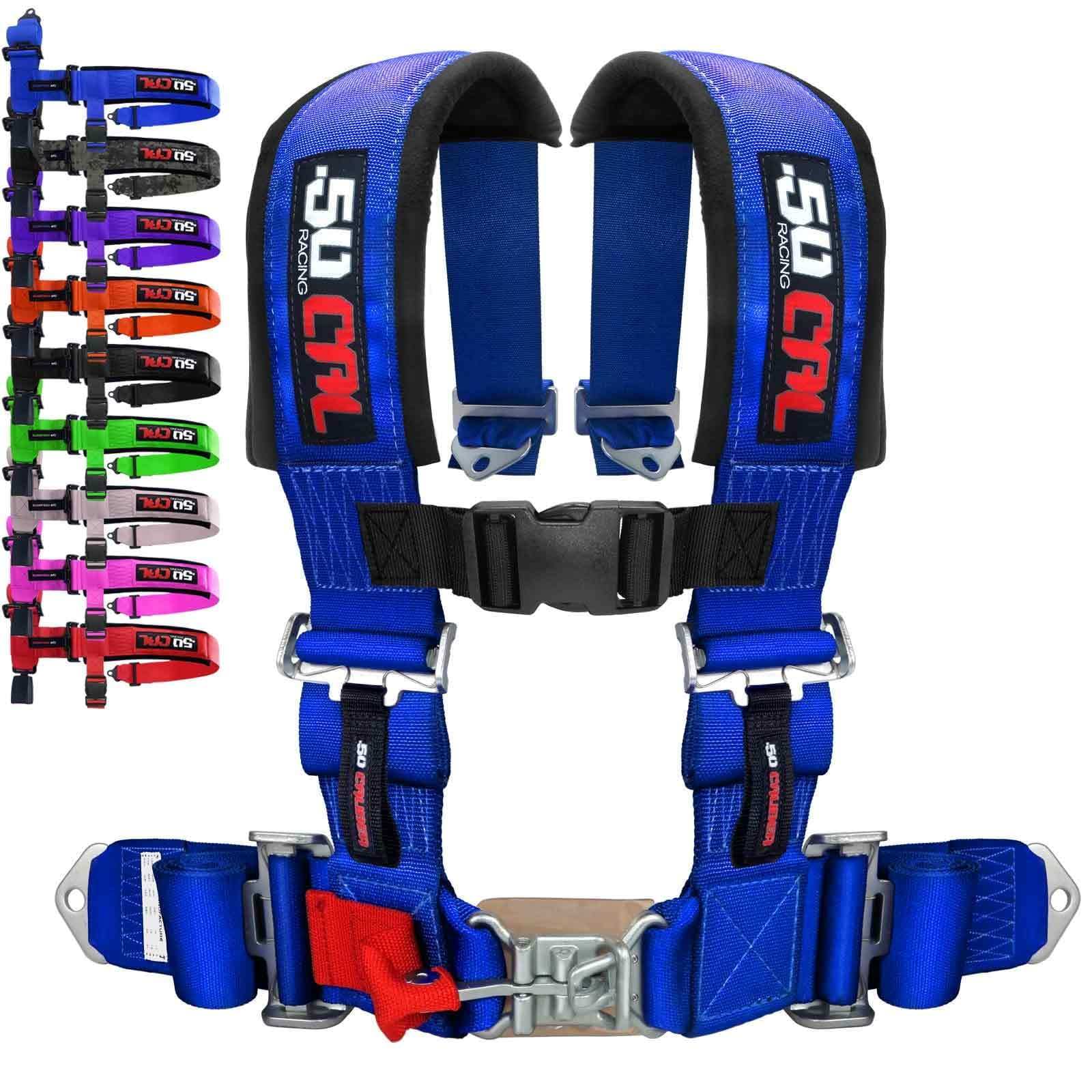 Red 4 point harness for bucket seat with quick latch release, 9 colors to choose from, racing harness 4 point race car UTV RZR [