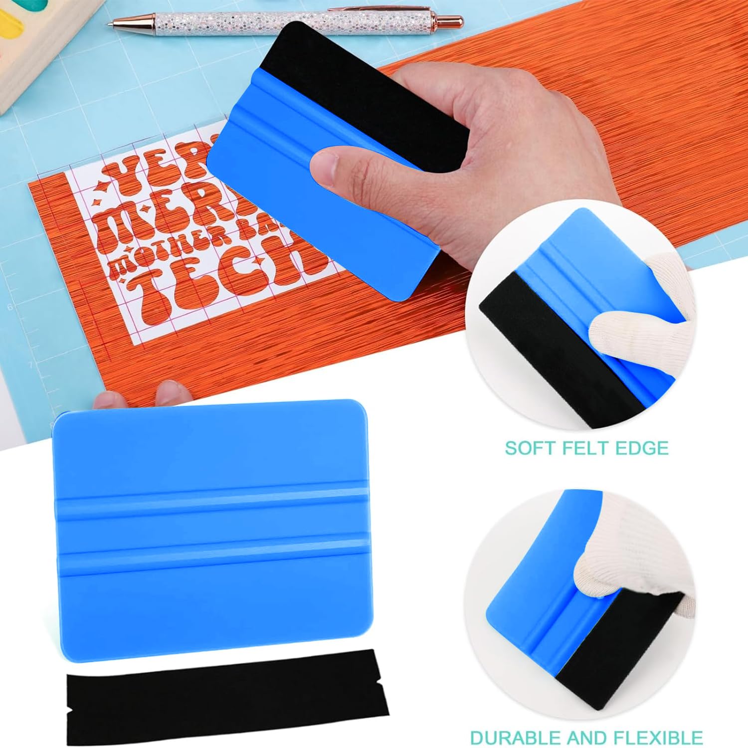 2 Pcs Squeegee For Vinyl Plastic Squeegee Window Tint Squeegee Soft Vinyl Wrap Tools Tint Squeegee For Window Tint,Car Vinyl Wra