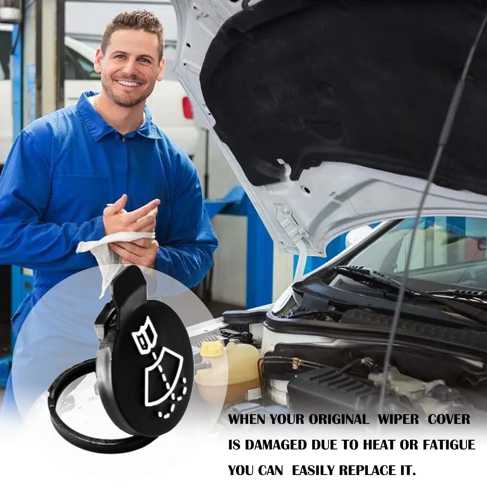 Windshield Washer Fluid Reservoir Cap - Windshield Wiper Fluid Cap Replacement Cap Compatible with GMC Chevrolet Buick Cadillac