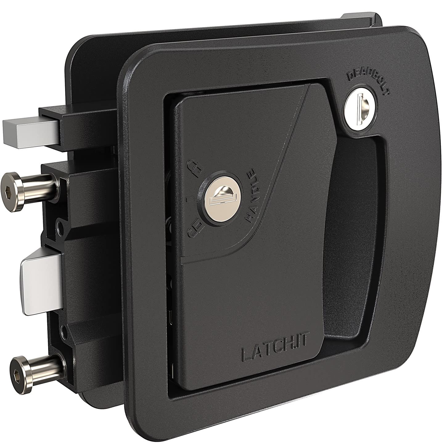 Latch.It Rv Door Lock Replacement  Class C Mechanical Rv Door Lock  All Metal Camper Door Locks  Rv Door Latch With 2 Mechanical