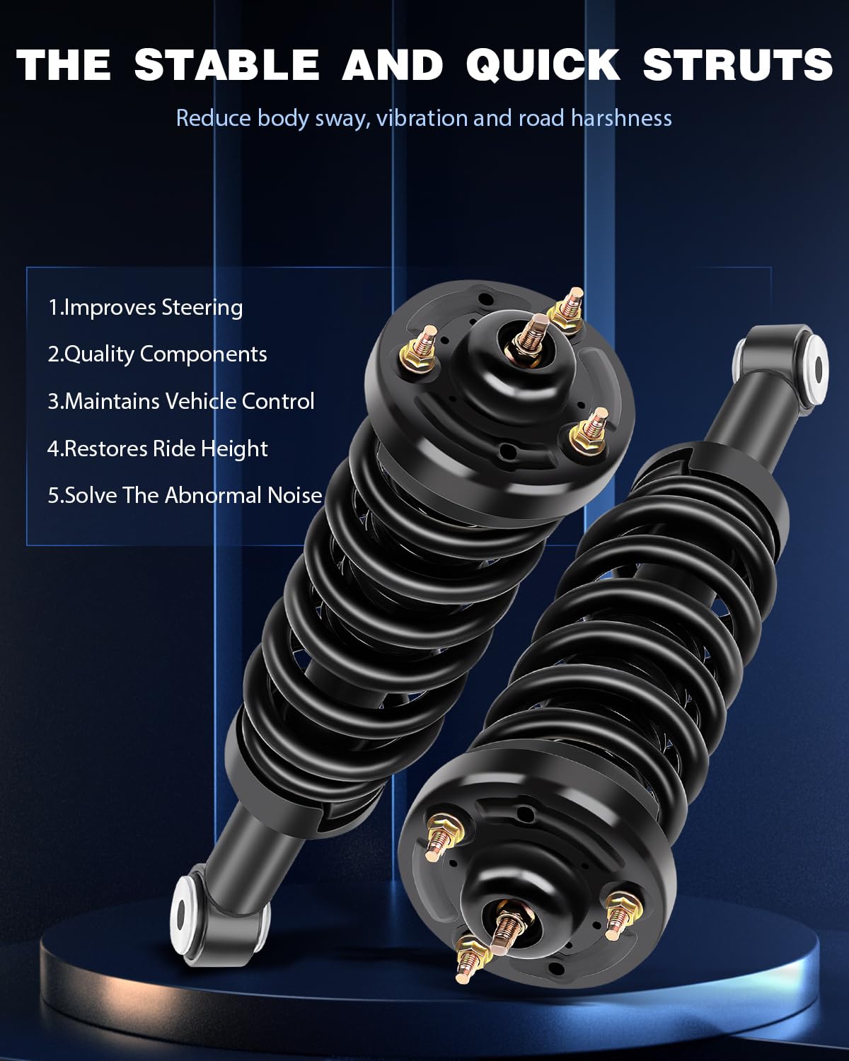 Eccpp Front Pair Complete Strut Assembly Shock Absorber For 2009-2013 For Ford For F-150 4X4 Models Only 171141 Set Of 2