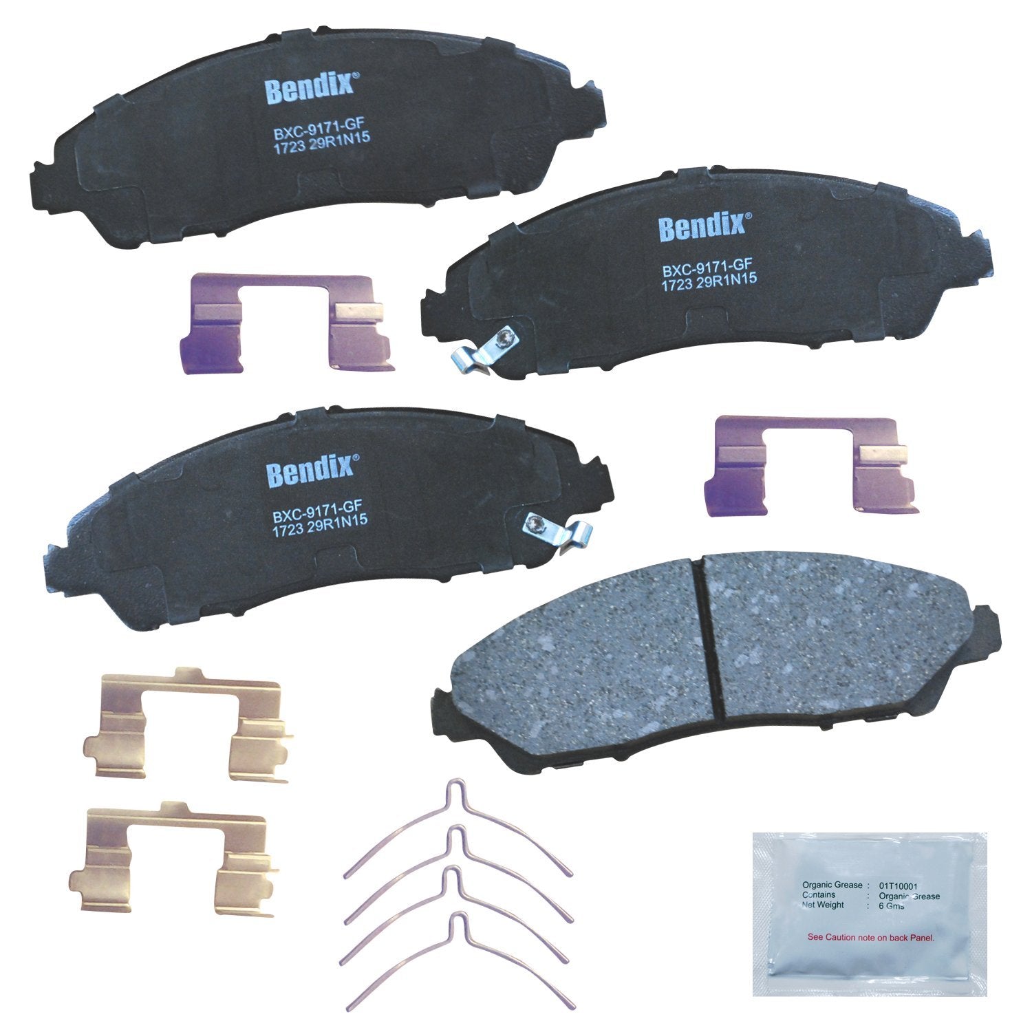 Bendix Priority1 Cfc1723 Ceramic Front Brake Pads For Acura Mdx 2020-2014, Honda Pilot 2022-2016, Ridgeline 2023-2017