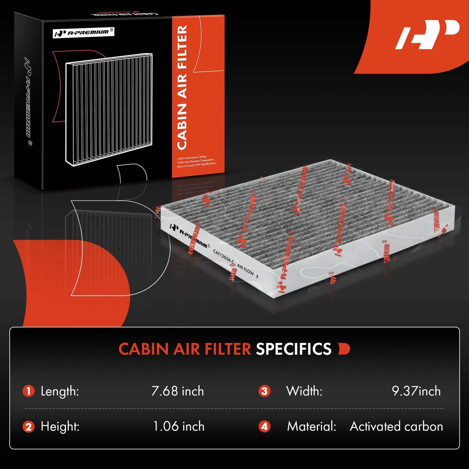 A-Premium 2-Pc Cabin Air Filter With Activated Carbon Compatible With Hyundai Accent 2018-2022, Elantra 2017-2020, Elantra Gt &
