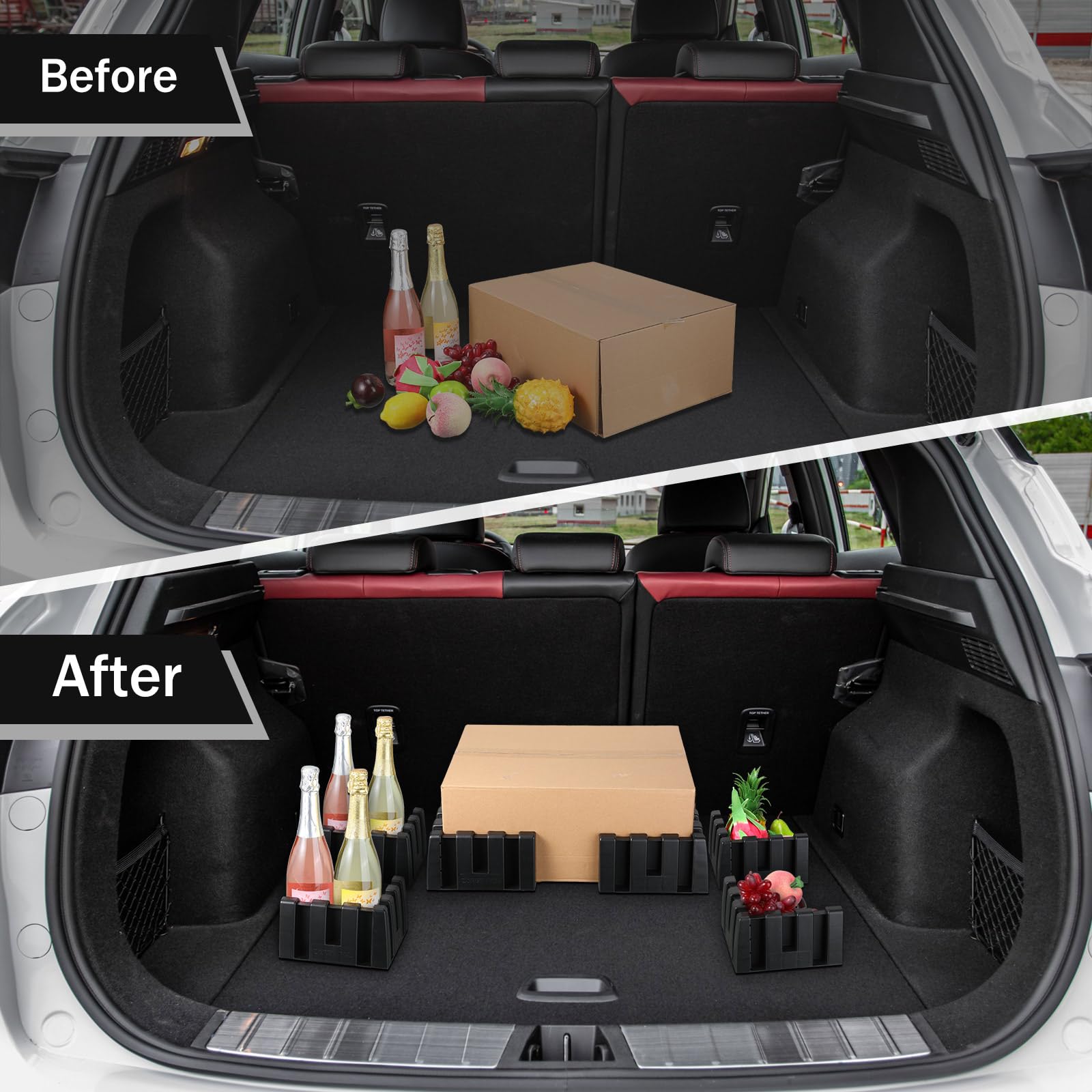 Datanly 8 Sets Car Trunk Organizer Blocks for Back of SUV Multipurpose Car Storage Organizer Blocks Trunk Divider Available to W