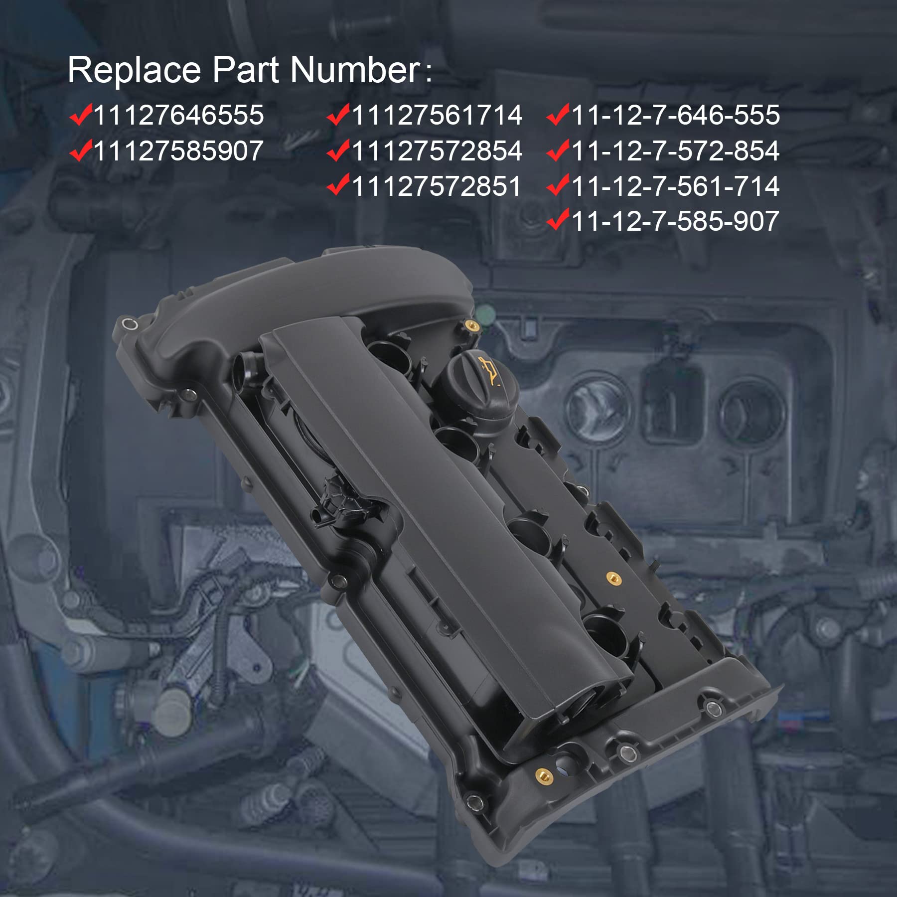 Jdmspeed New Engine Valve Cover Gasket Set Replacement For Mini Cooper S Jcw R58 R59 R55 R56 R57 1.6L N14 Turbocharged Engine Re