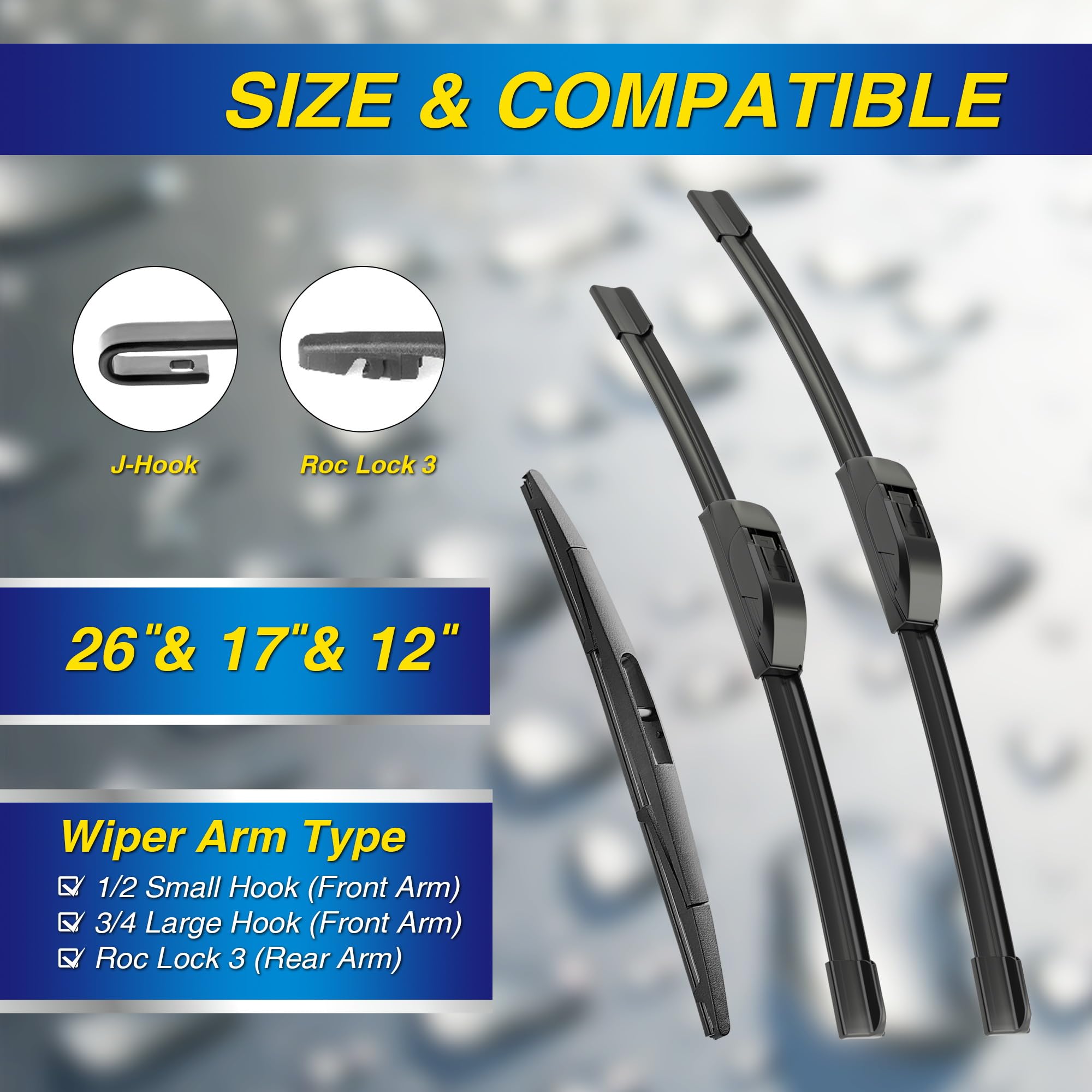 5 Plus Silicone Windshield Wipers Replacement For 2017-2022 Honda Cr-V Crv Wiper Blades(Set Of 3),Automotive Replacement Windshi