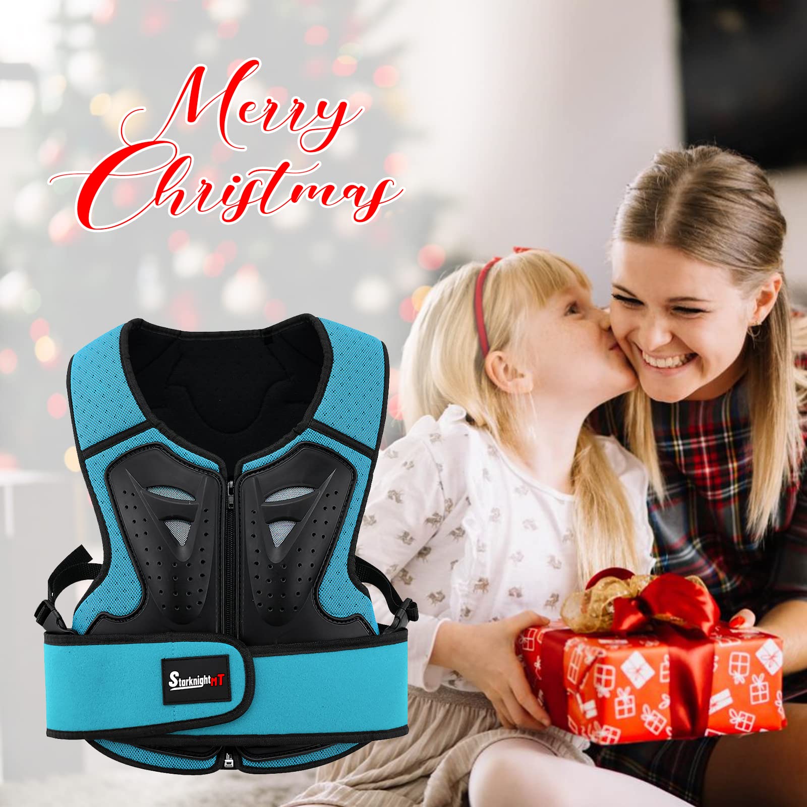 Starknightmt Kids Motorcycle Chest Protector Dirt Bike Youth Riding Spine Back Armor Protection For Motocross Cycling Skateboard