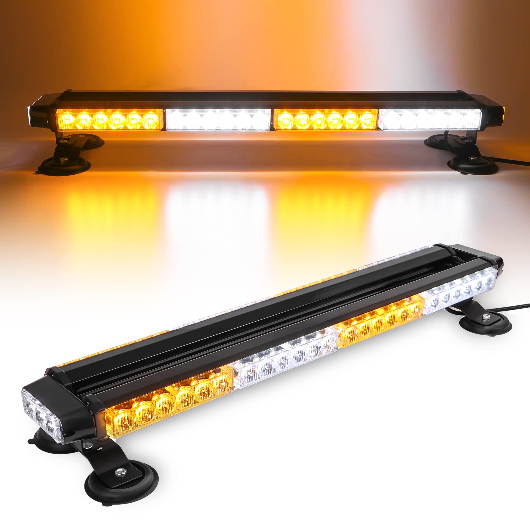 Cumart 26.5'' 54 Led Automotive Rooftop Beacon Light Bar Double Side Emergency Warning Flash Strobe Snow Plow Light Traffic Advi