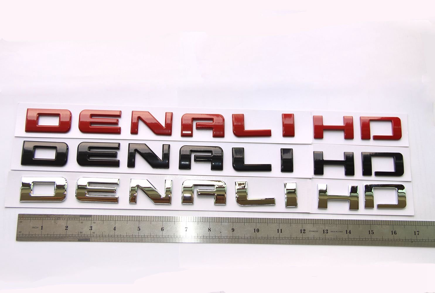 Yoaoo 2-Pack Denali HD Nameplate Emblems Badges for 2007-2019 Denali Yukon Sierra Terrain, HD Chrome, Plastic, Model CS0-2-Denali