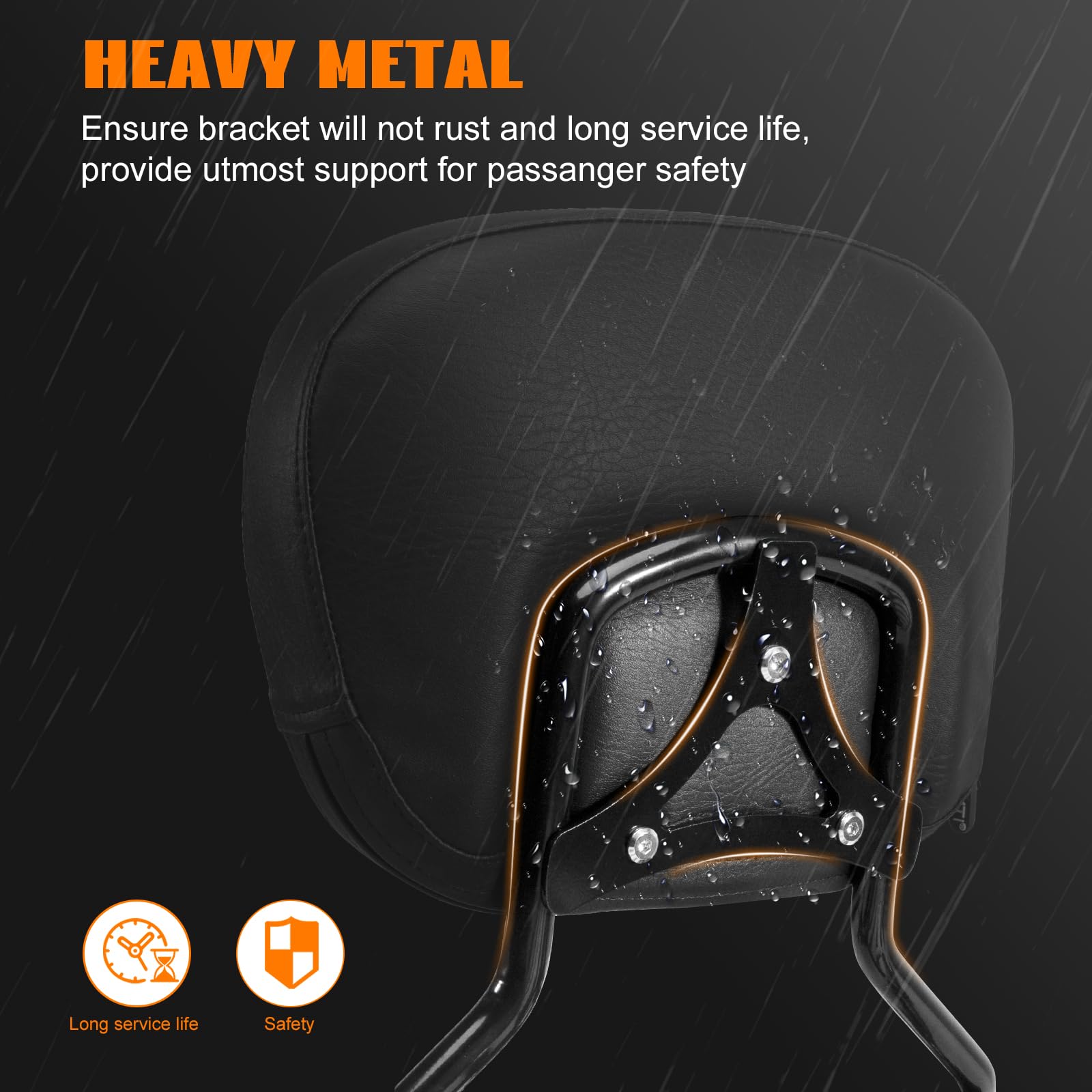 Eumti Detachable Sissy Bar Upright For Harley Touring 2009-2024, Rear Passenger Backrest Pad Compatible for Street Glide Road Gl