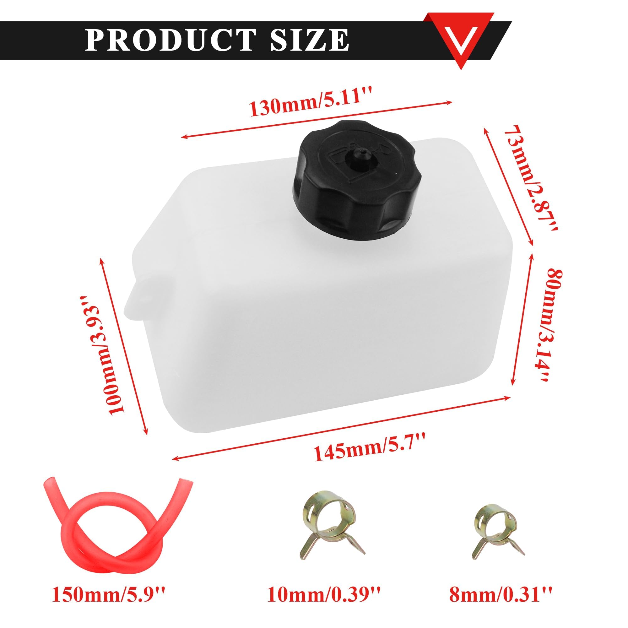 PRO BAT Petrol Fuel Tank + Inline Shut Off Valve Petcock + Filter Hose Line for 2 Stroke 43 47cc 49CC Quad ATV Mini Moto Kids Di