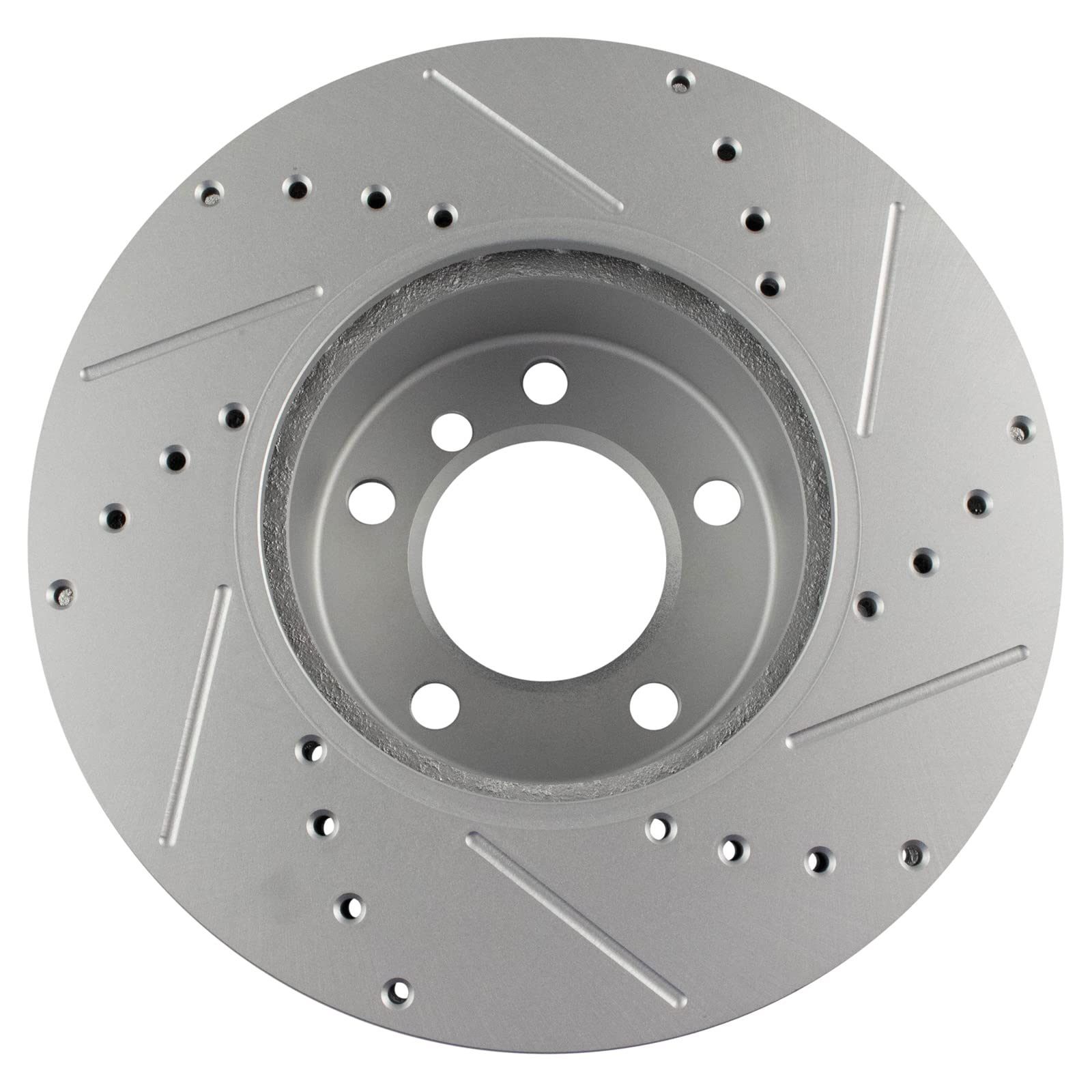 Trq Front Performance Brake Rotors Set Premium G-Coated Cross Drilled & Slotted Compatible With 2008-2013 Bmw 128I 2006 325I 325