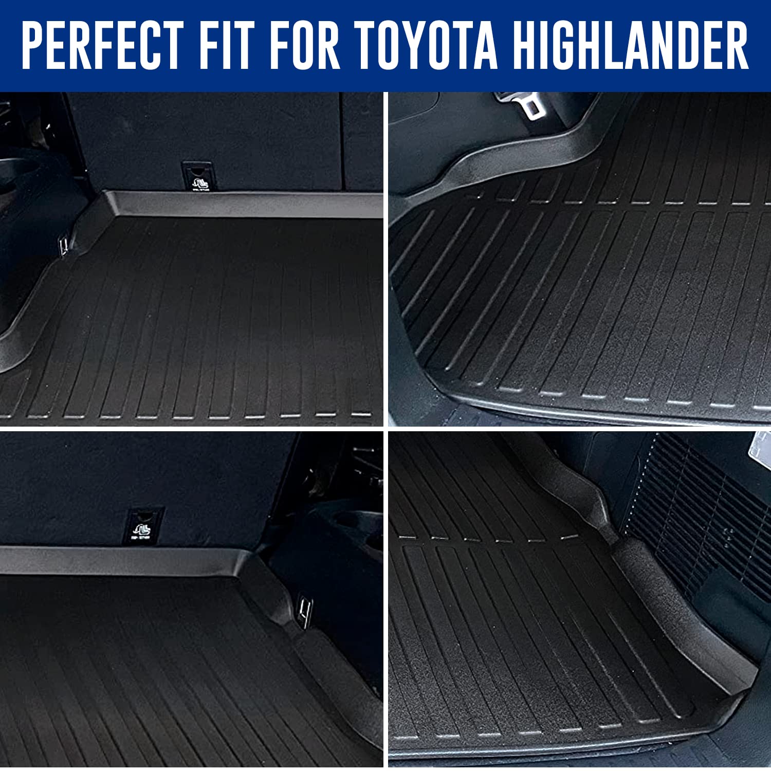 Premium Cargo Liner for Toyota Highlander 2014-2019 100% Protection - Custom Fit Car Trunk Mat - All-Season Black Cargo Mat - 3D