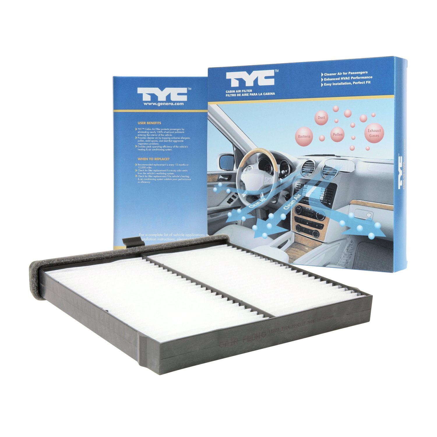 TYC Cabin Air Filter Compatible with 2016-2020 Mazda CX-3 & 2016-2018 Toyota Yaris iA