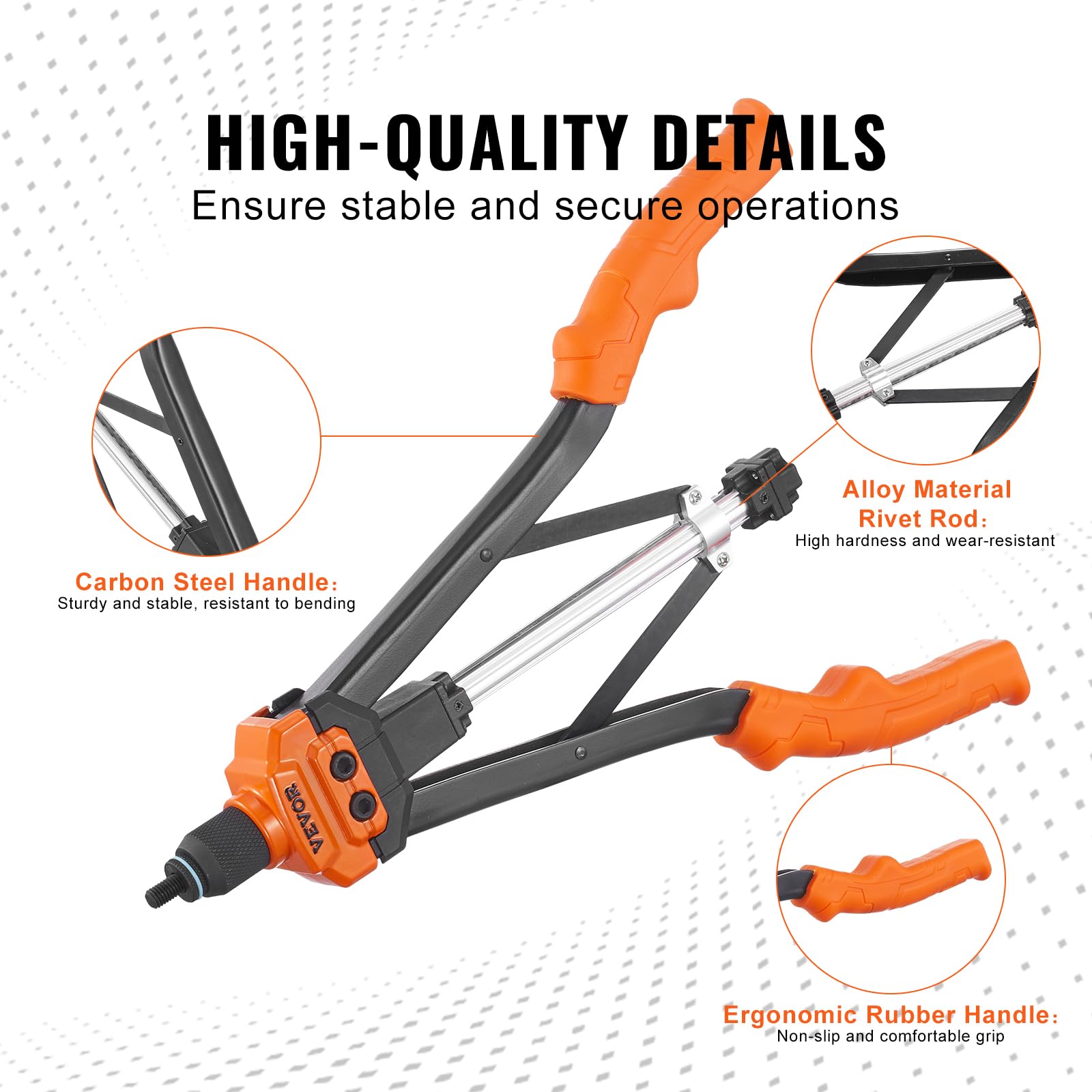 VEVOR Rivet Nut Tool, 16    Rivnut Tool Kit with 13PCS Metric and SAE Mandrels, 186PCS Rivet Nuts, M3, M4, M5, M6, M8, M10, M12,