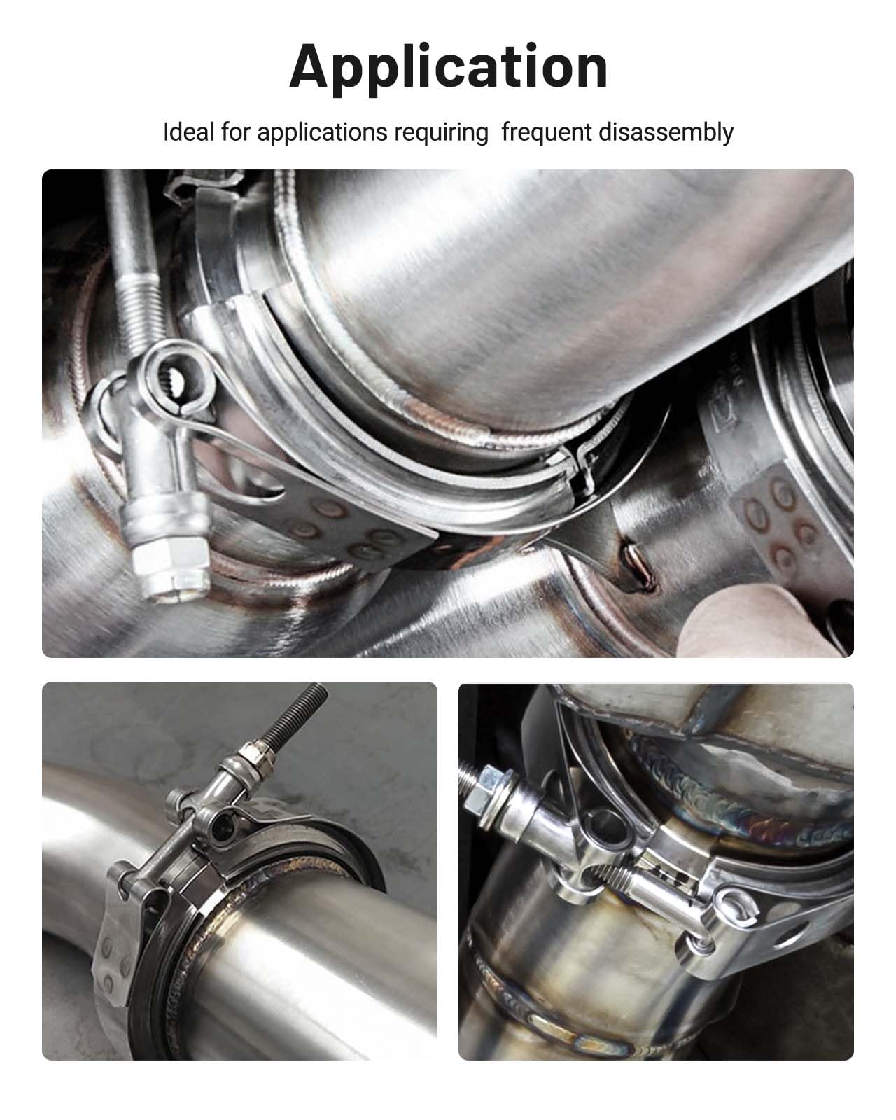 Evil Energy 2.5 Inch V Band Clamp For Flange Kit Stainless Steel (No Flanges)