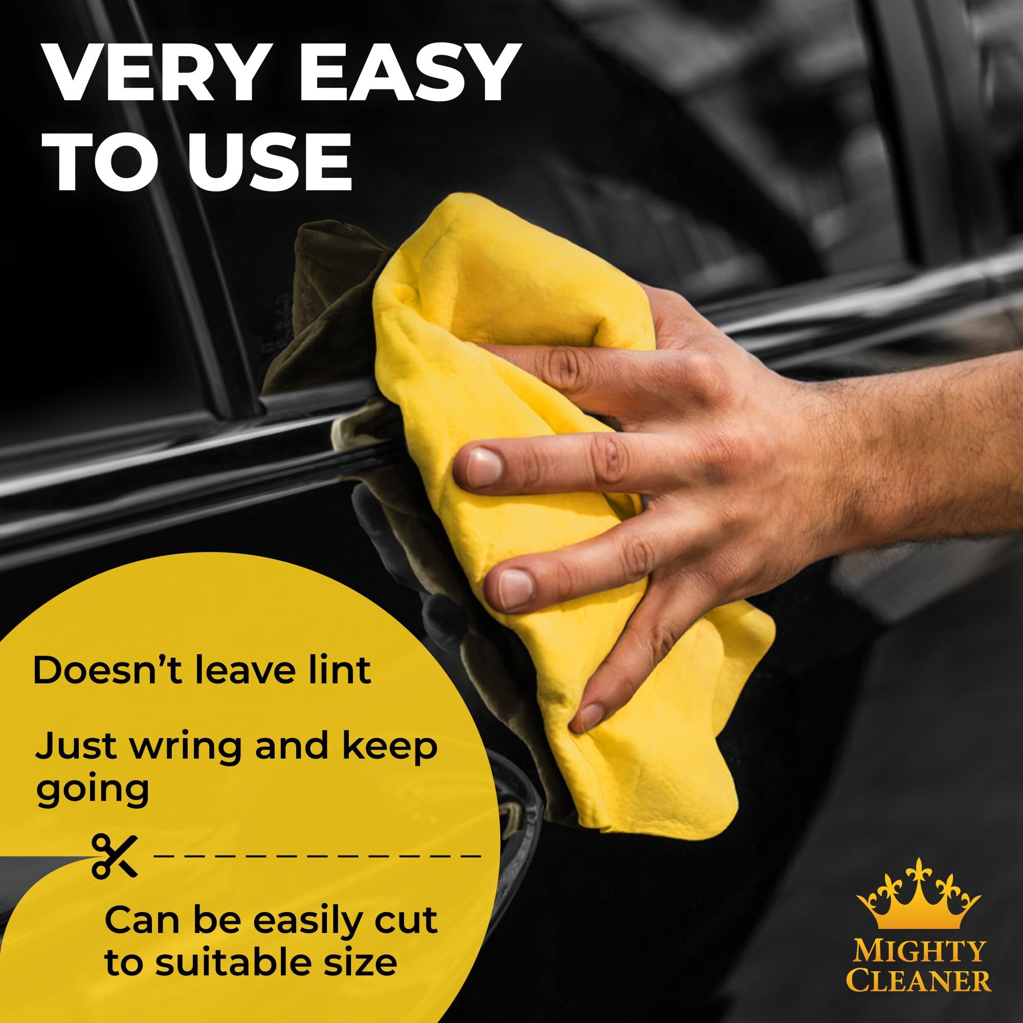 Premium Xl Shammy Towel For Car - (34   X25   ) - Super Absorbent Chamois Towel For Car - Spots And Scratch-Free Shammy Cloth Fo