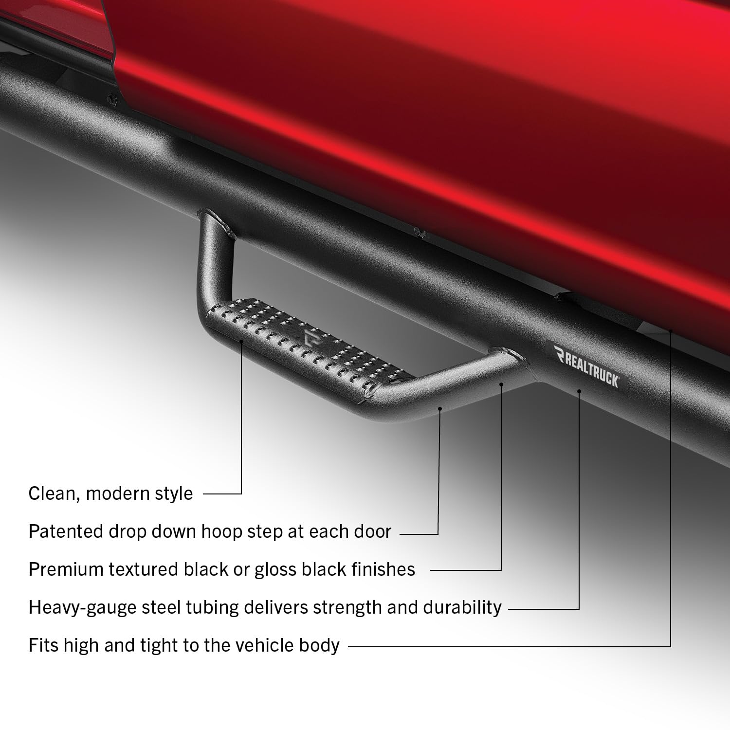 N-Fab Nerf Steps For Ford Ranger | Cab Length, Heavy Duty Steel, Textured Black | F1981Cc-Tx | Fits 2019-2020 Ford Ranger Crew Cab All Beds, Srw Gas