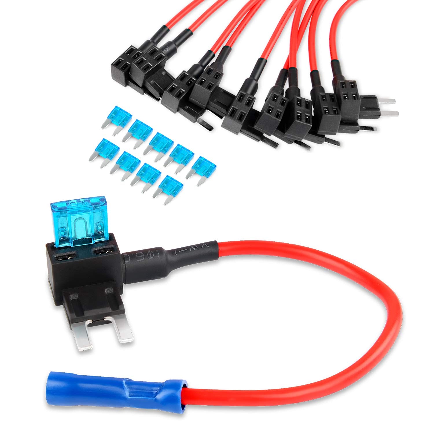 Nilight Fuse Holder Add-A-Circuit Fuse Tap Adapter Mini Atm Apm Blade Fuse Holder-10 Pack , 2 Years Warranty