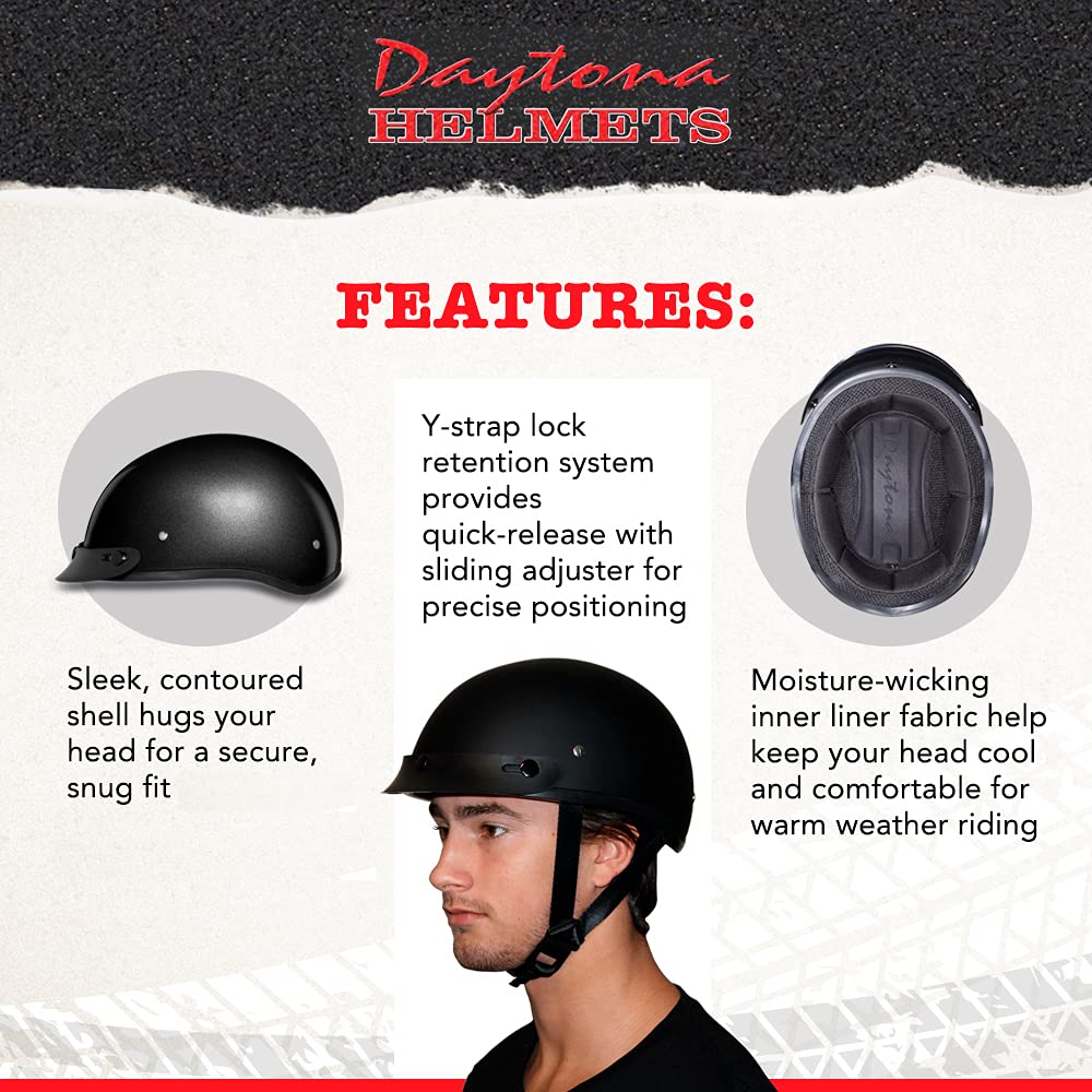 Motorcycle Helmet Half Skull Cap - Lightweight & Stylish Dot Approved Helmets For Adults - Perfect For Men And Women Riders - Co