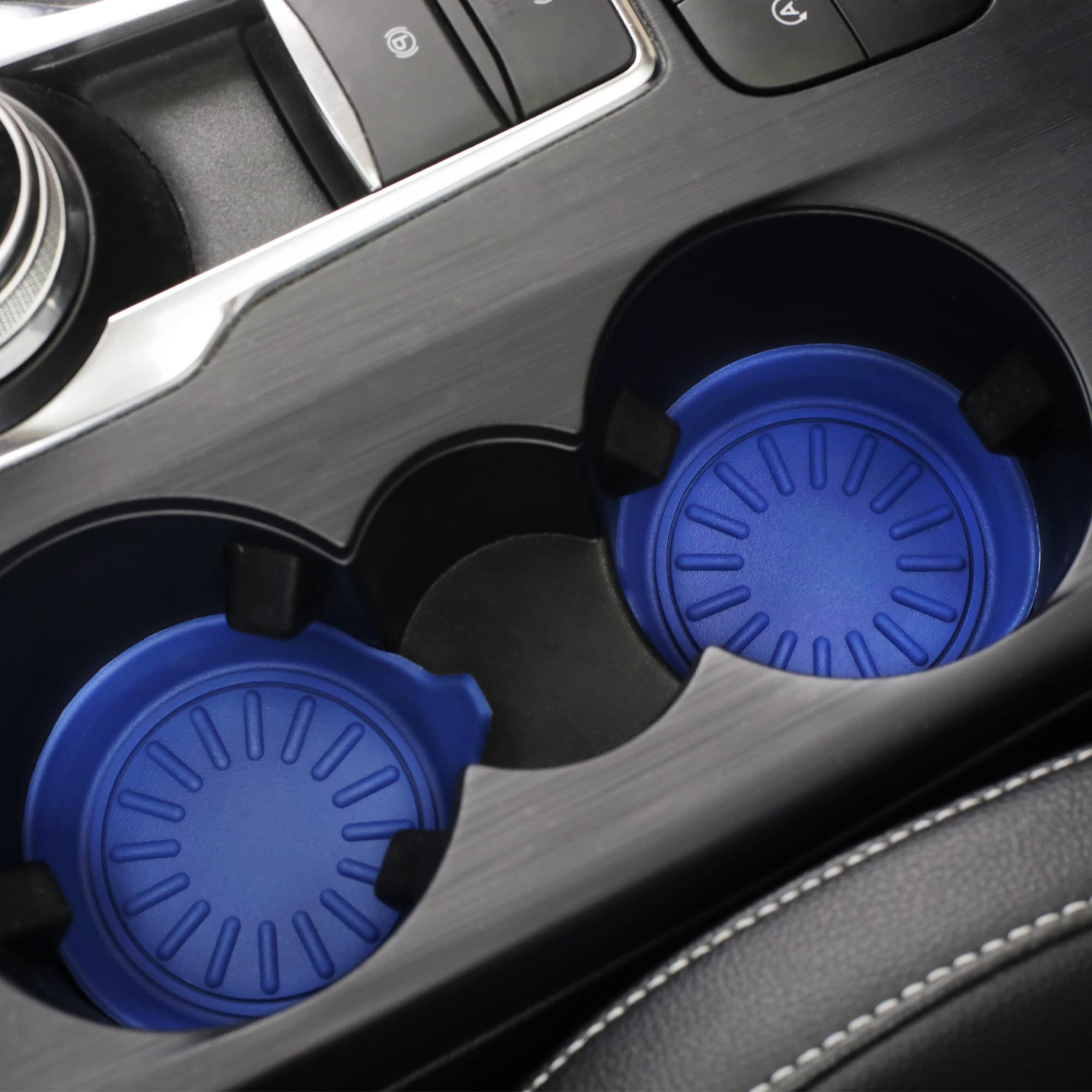 Sparta Car Coasters Set Of 4 Pack, Silicone Universal Vehicle Coasters, 3-1/8 '' Diameter (Blue)