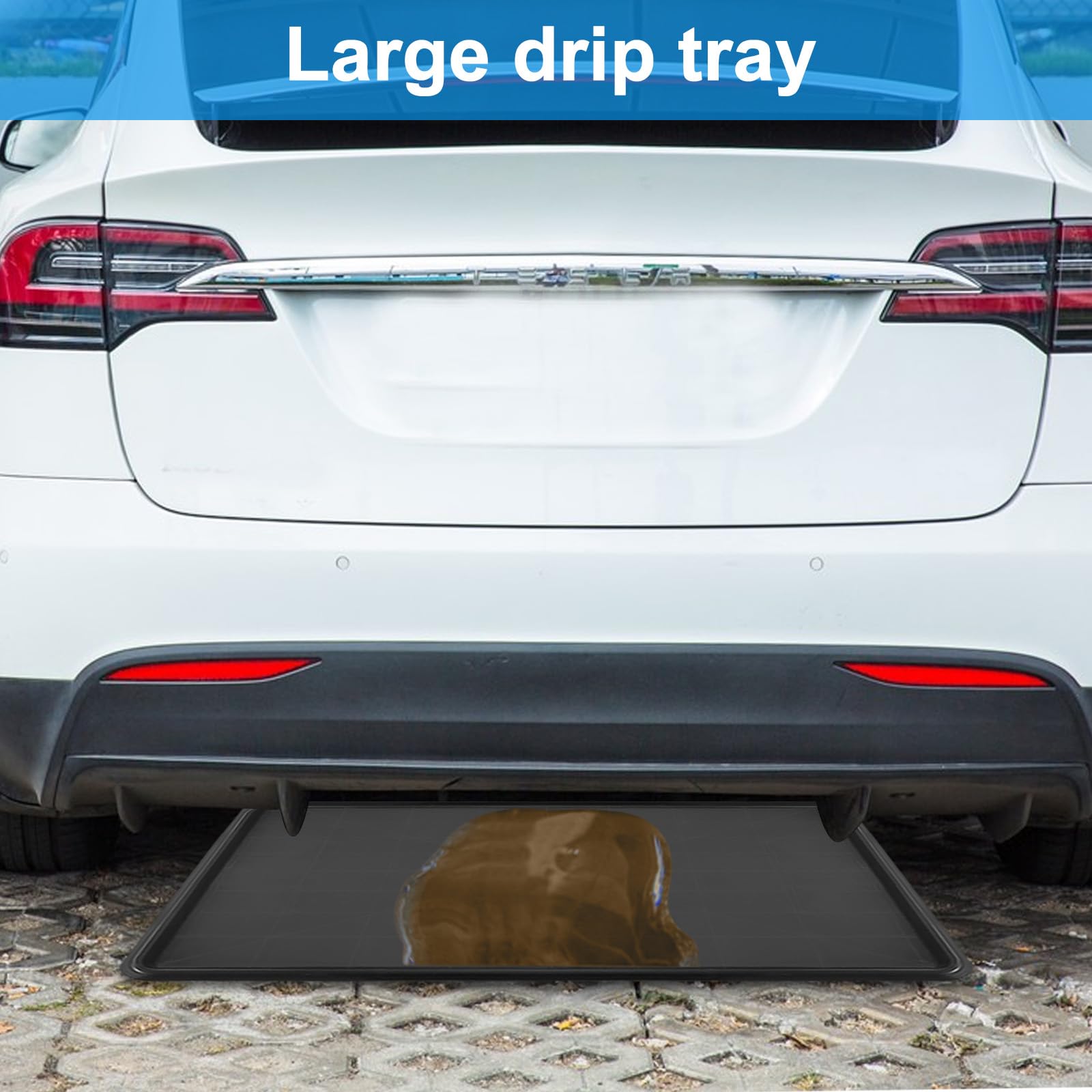 Hlimior 3Pcs Extra Large Auto Oil Drip Pan- 35.4 X 24 X1.6 Inches Oil Drip Tray For Under Car Plastic Oil Tray,Oil Catch Pan Replacement Tray To Keep Garage Floor Show Room Driveway Safe And Clean