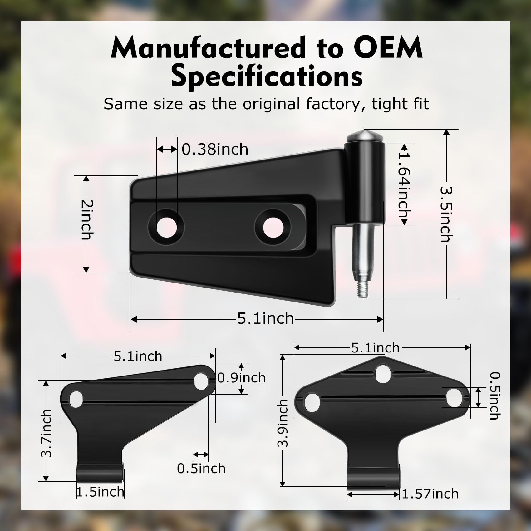 Jeep Wrangler JK Outside 4 Door Hinge Kits Compatible with 2007-2018 Jeep Wrangler JK JKU Rubicon Unlimited Saraha (Exterior 4 D