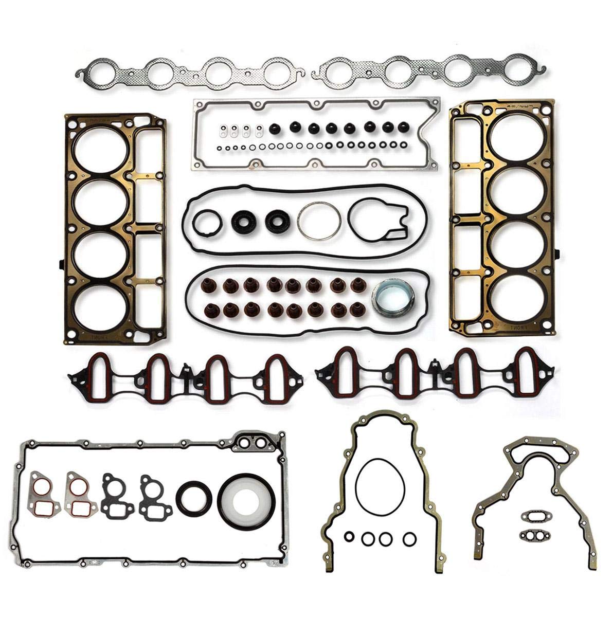 Vincos Full Cylinder Engine Gasket Set HS26191PT-1 for Chevrolet 5.3L V8, Compatible with Avalanche, Silverado, Tahoe, and more