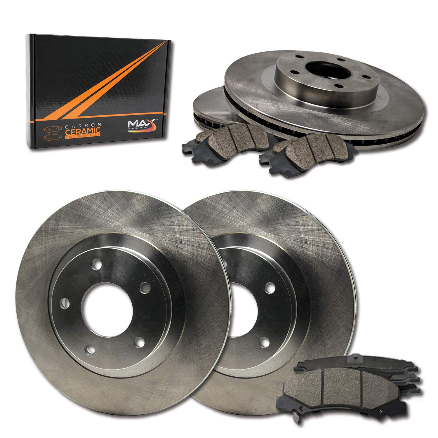 [Front + Rear] Max Brakes Premium Oe Rotors With Carbon Ceramic Pads Kt062143-1