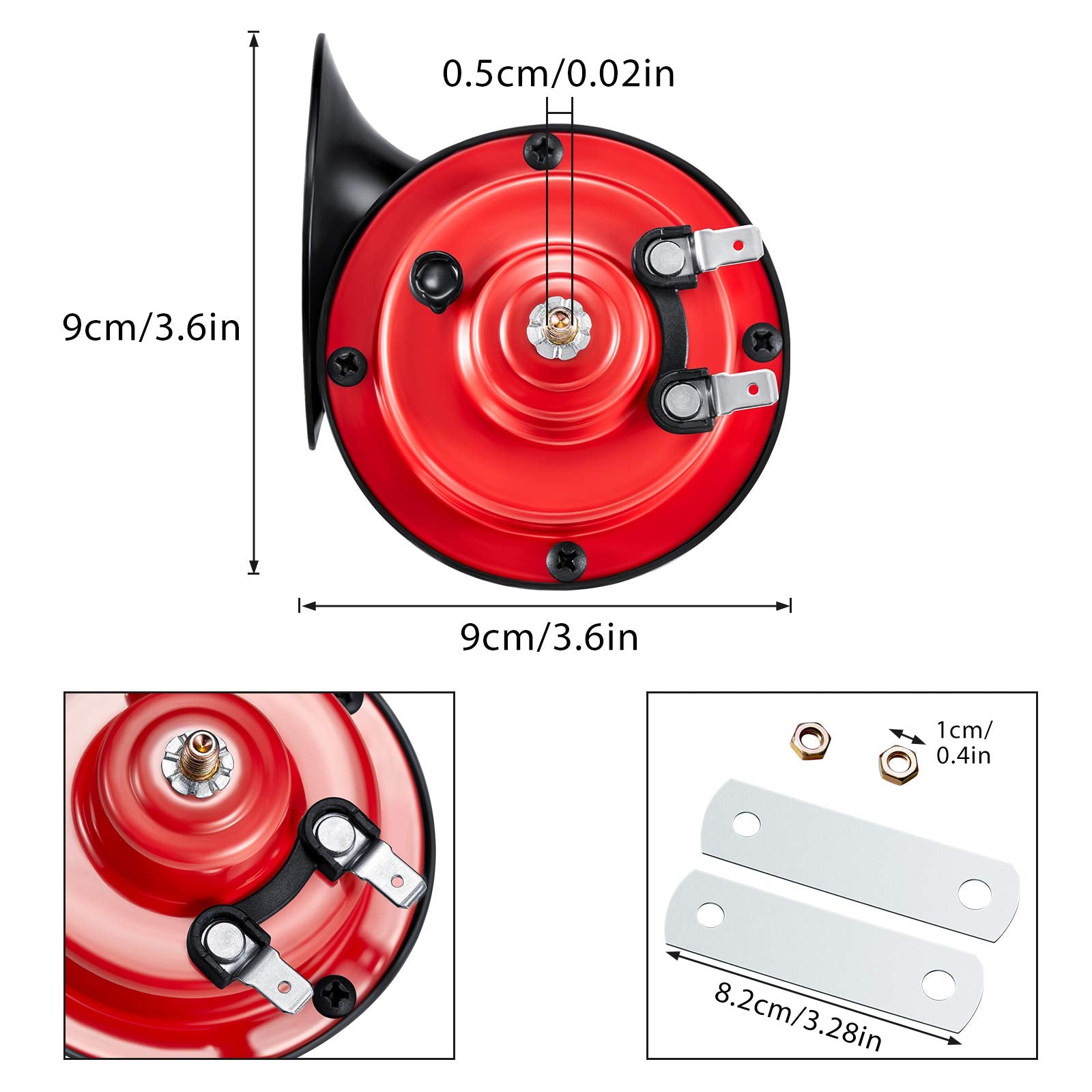 4 Pcs 300DB Loud Train Horn for Truck Electric Snail Horns 12V High and Low Horns Waterproof Auto Horn Loud Air Electric Snail S
