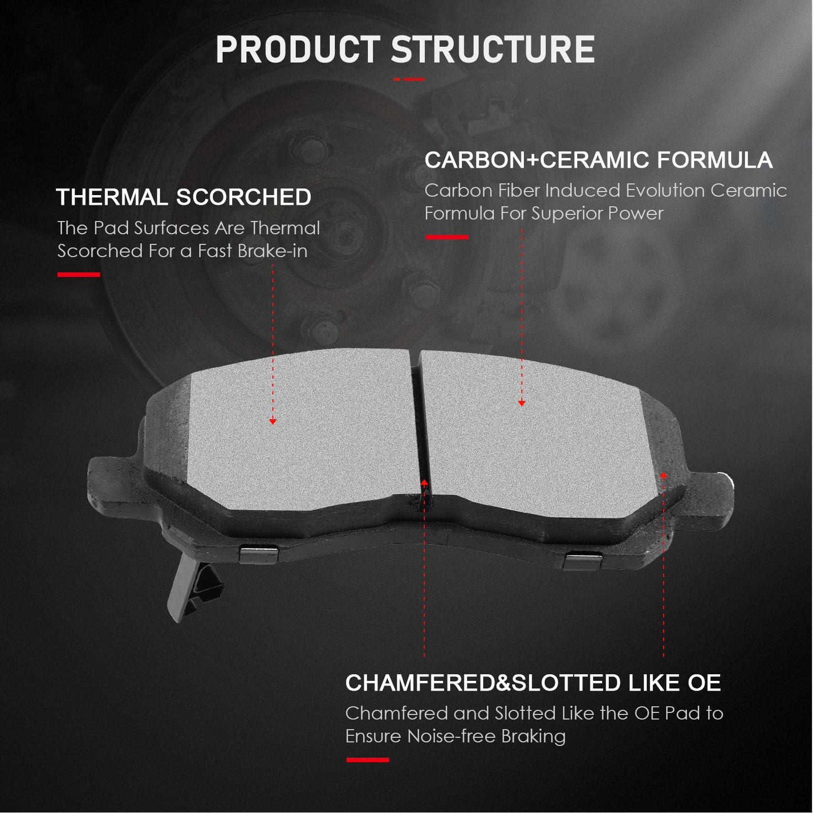 Cciyu D866 Front Ceramic Disc Brake Pads Kit For Chrysler 200 Sebring For Dodge Avenger Caliber Stratus For Jeep Compass Patriot