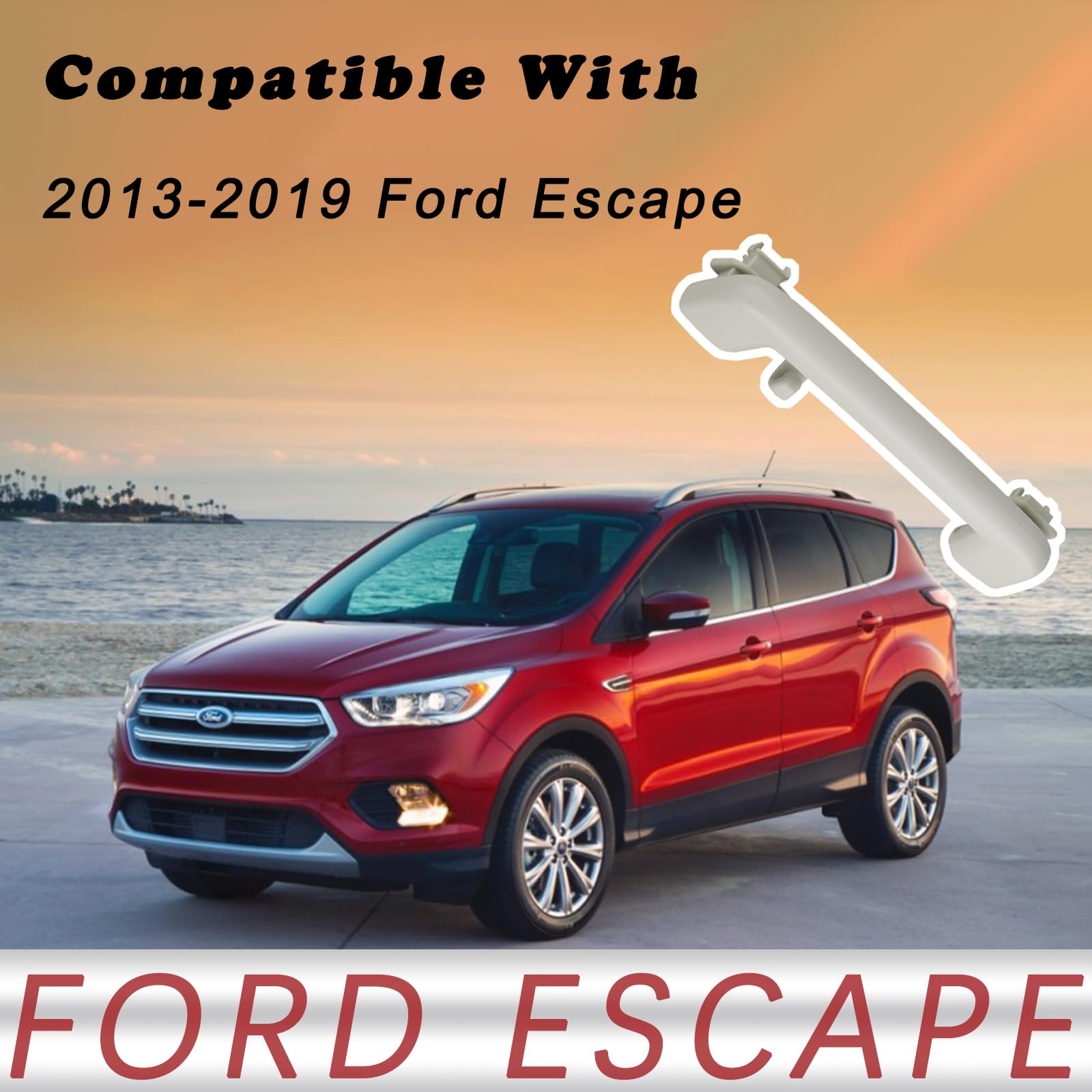 Tqponly Interior Grab Handles Grips | Compatible With 2013-2019 Ford Escape Accessories Rear Side | Roof Assist Handle With Coat