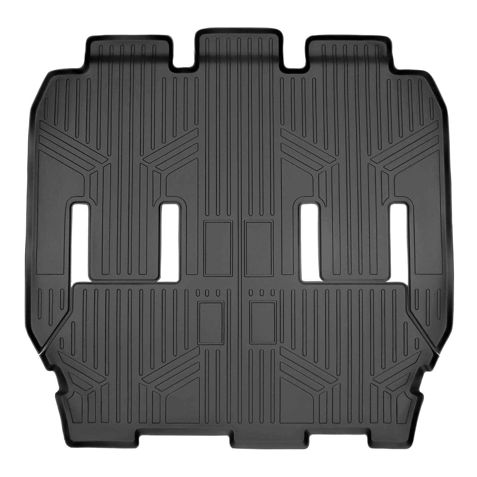 MAXLINER Floor Mats 2nd and 3rd Row Liner Black for 2017-2018 Chrysler Pacifica 7 or 8 Passenger Model (No Hybrid Models)