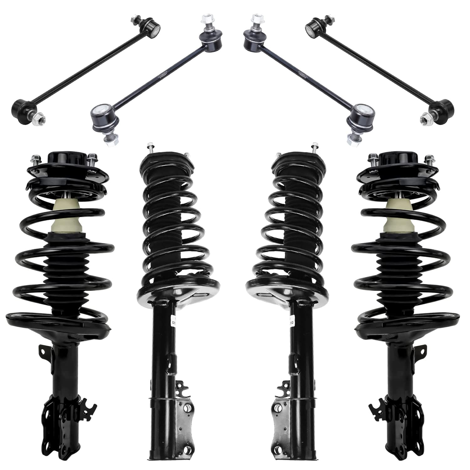 Detroit Axle - 8Pc Struts Kit For 1997-2001 Toyota Camry 99-03 Solara Complete Front And Rear 4 Ready Struts With Coil Spring 4