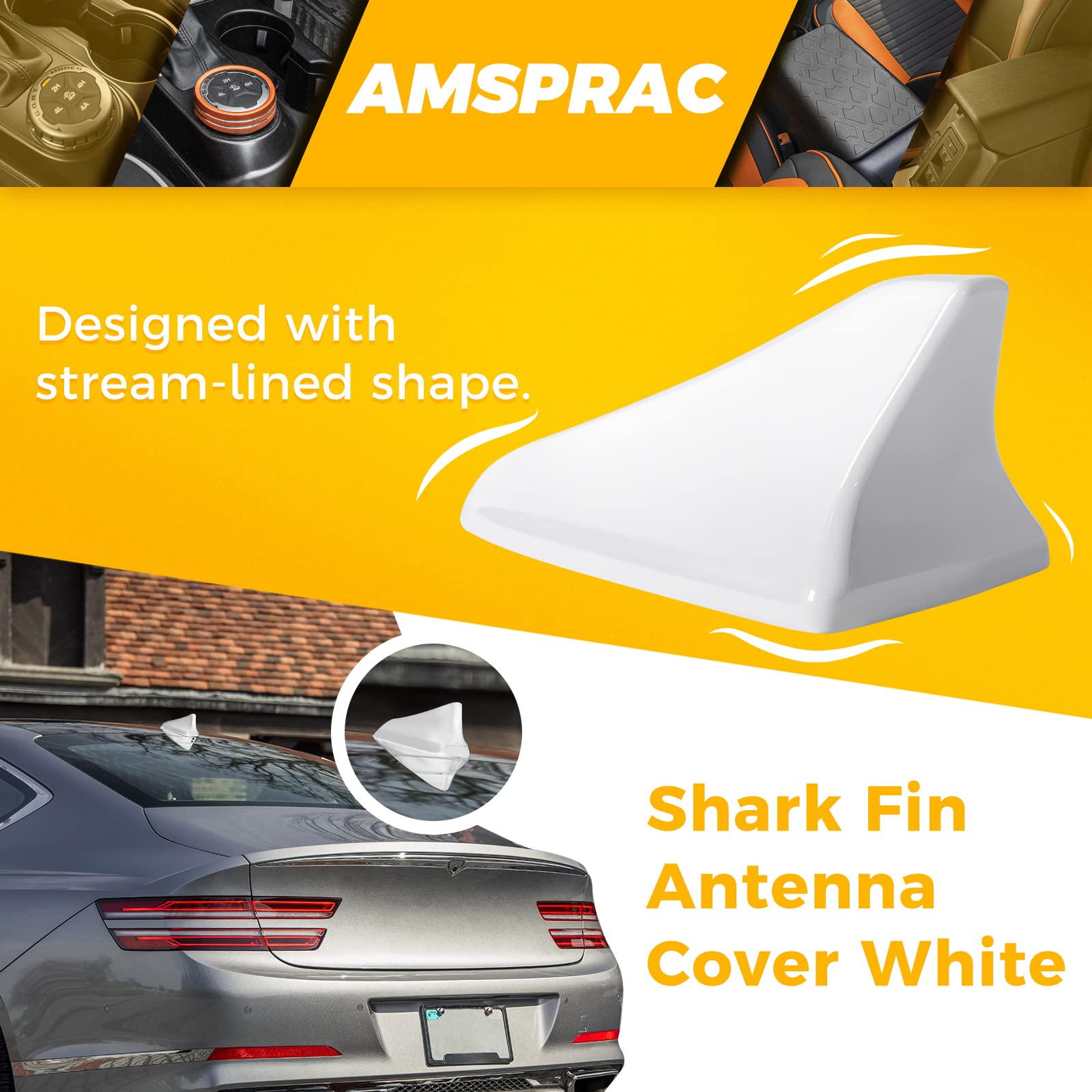 Amsprac Shark Fin Antenna Cover,Car Antenna Caps Fit For Kia Optima 2014-2020,Sonata 2015 2016 2018 2019,Genesis Sedan G80 2015-