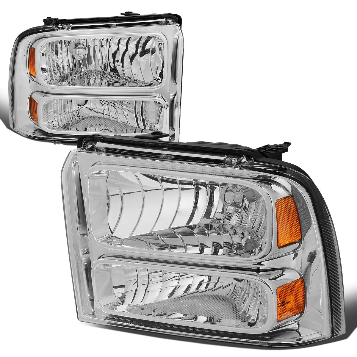 Auto Dynasty Halogen Model Factory Style Headlight Lamps Assembly, Compatible With Ford F250 F350 F450 F550 Super Duty 05-07, Dr