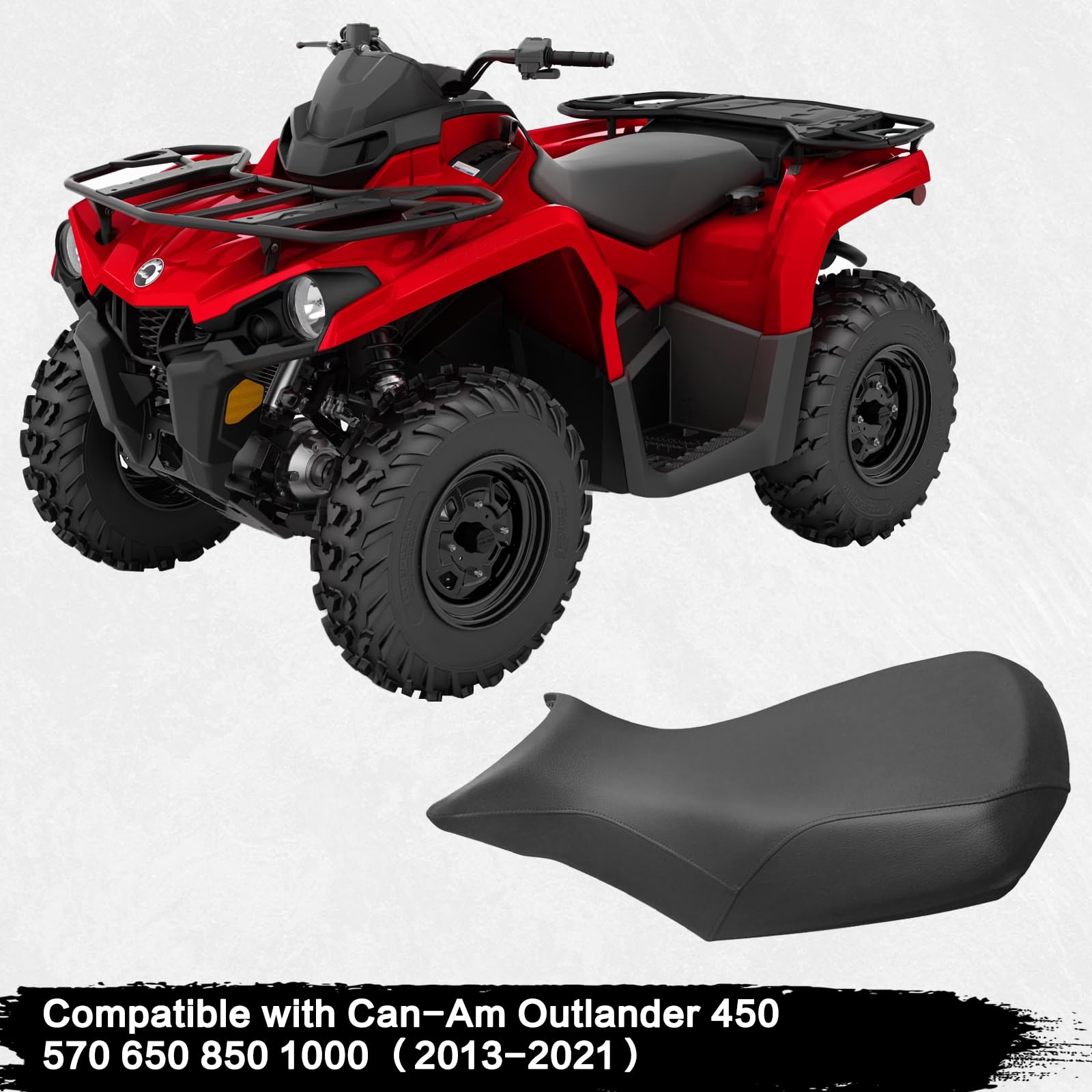 smotrcc Outlander Seat Covers for Can Am Max 450-1000 (2013-2021) - Black Leather, Model USE01003BK