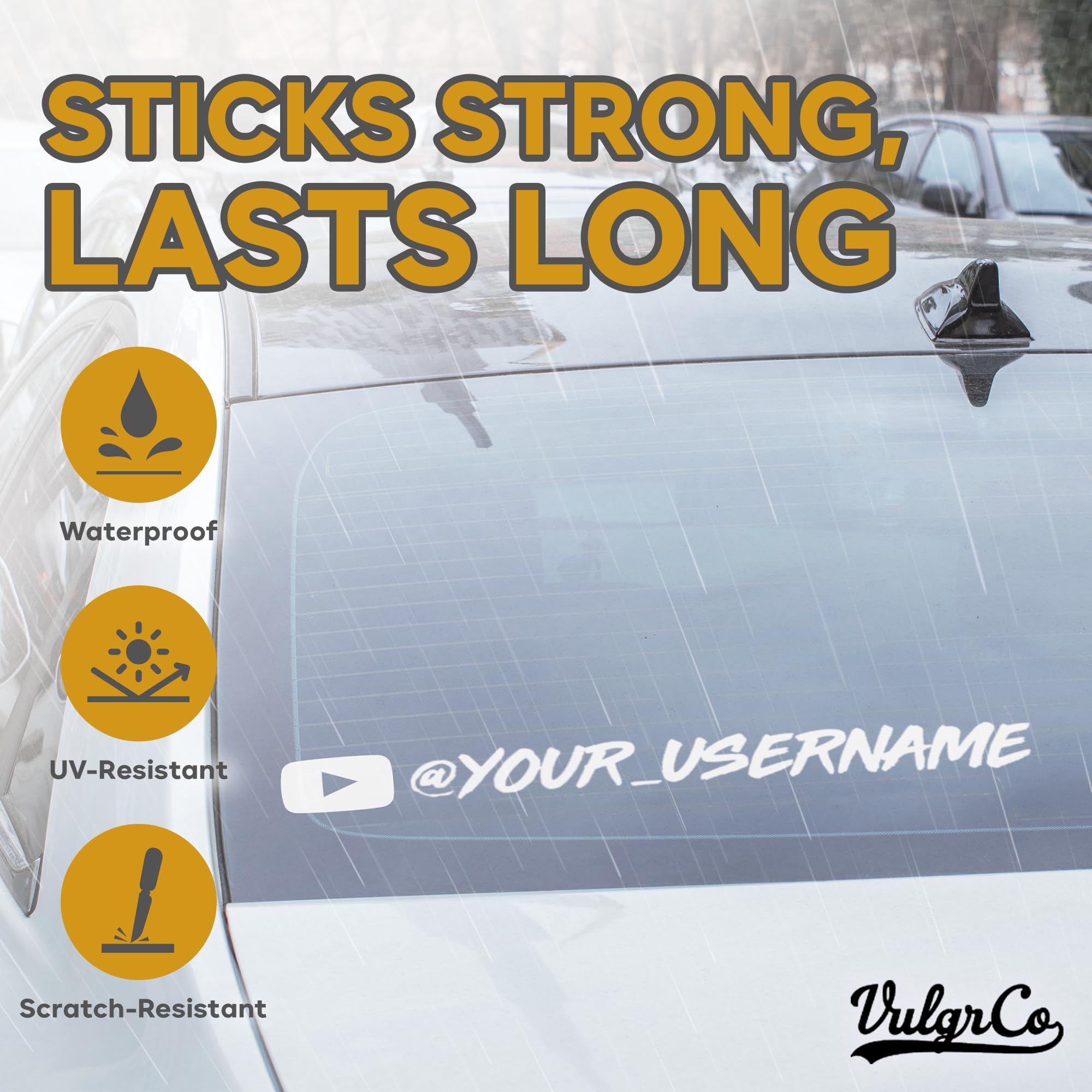 Vulgrco Custom Social Media Stickers, Personalized Instagram,Youtube, Facebook, Twitter, X, And More, Custom Car Sticker, Durabl